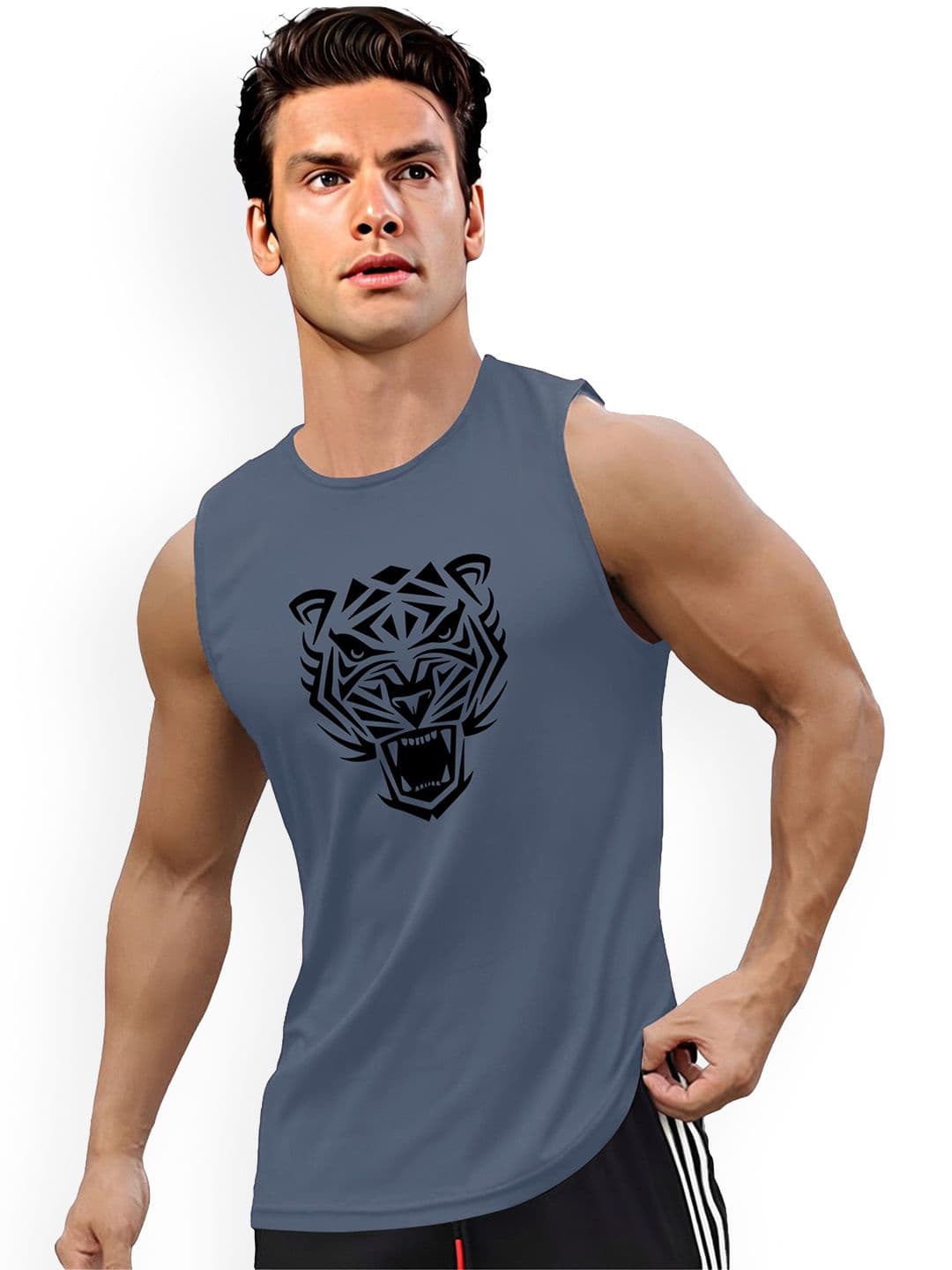 AUSK Printed Round Neck Sleeveless Gym Innerwear Vest AUSK0718 - view 1
