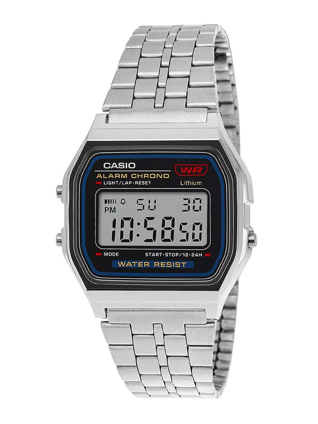 CASIO Vintage A159WA-N1DF Black Digital Dial Silver Stainless Steel Band D338 - view 1