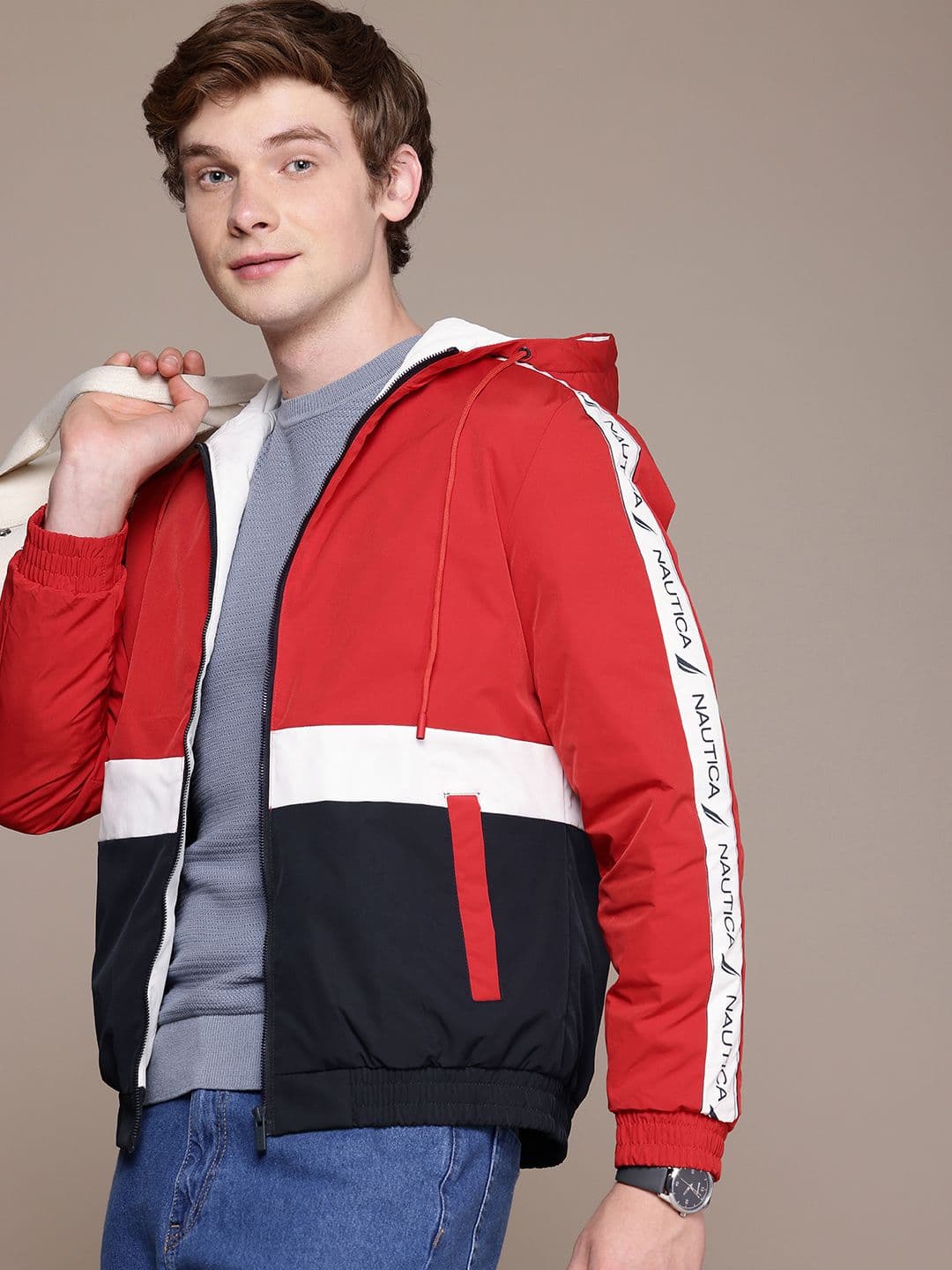 Nautica Colourblocked Hooded Padded Jacket - view 1