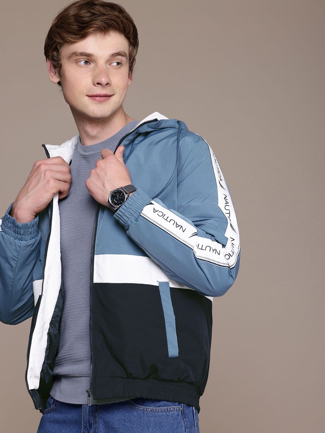 Nautica Colourblocked Hooded Padded Jacket - view 1