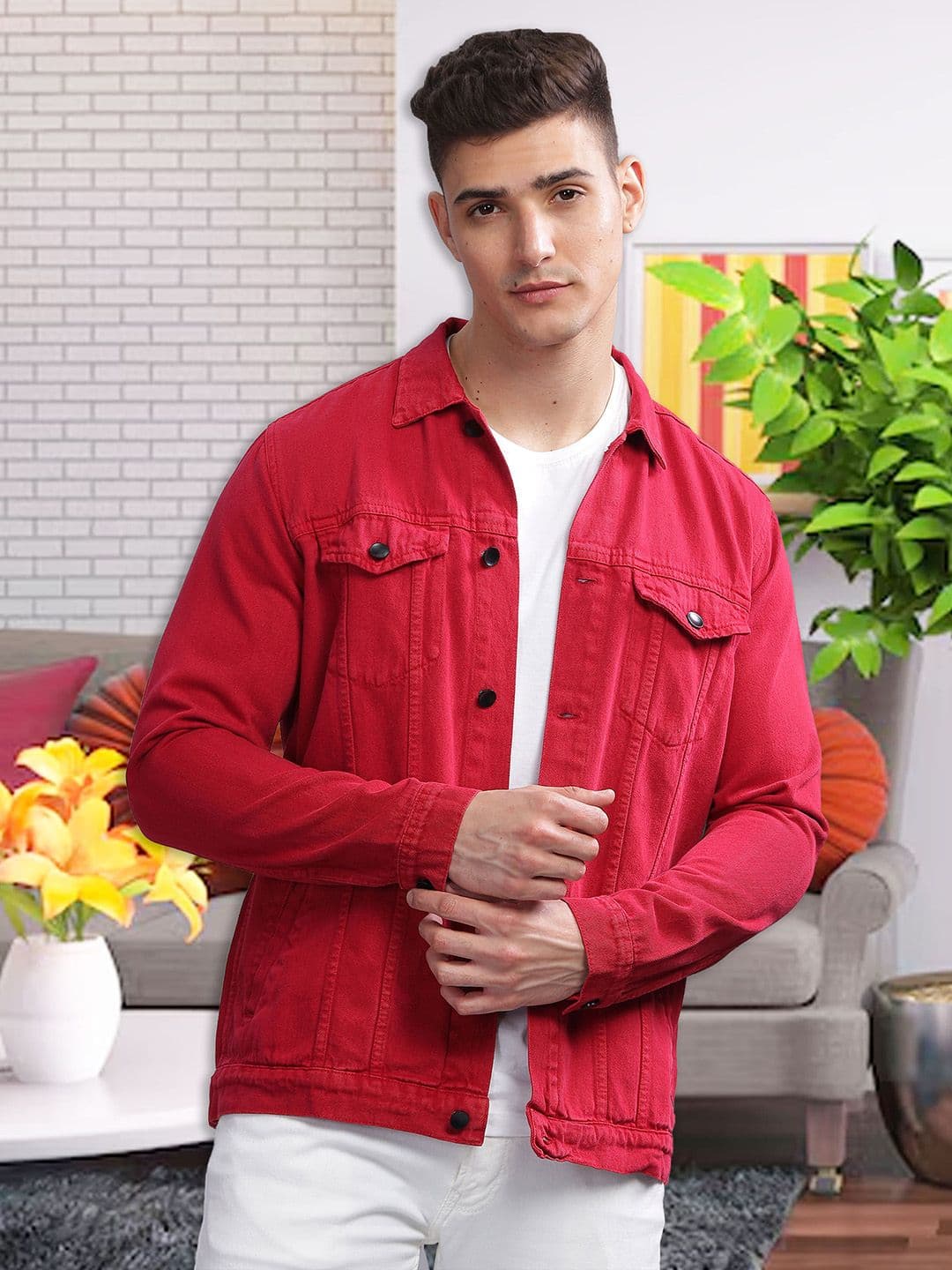 Kuons Avenue Spread Collar Denim Jacket - view 1