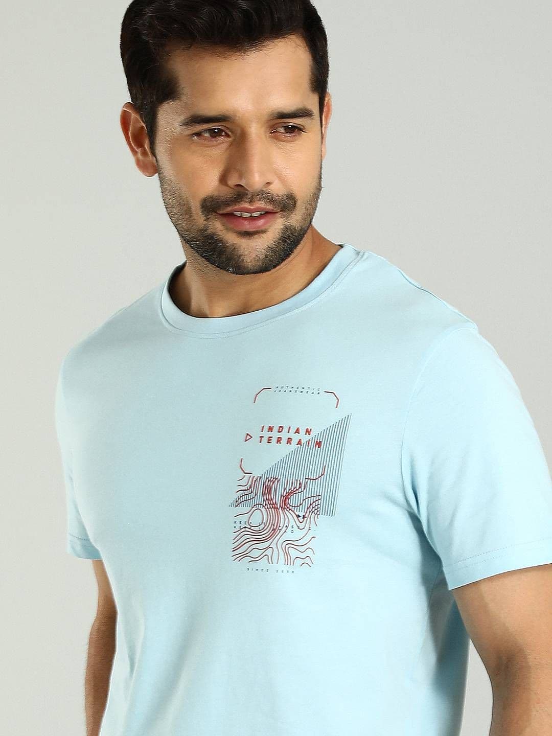 Indian Terrain Men Graphic Printed Round Neck Cotton T-shirt - view 1