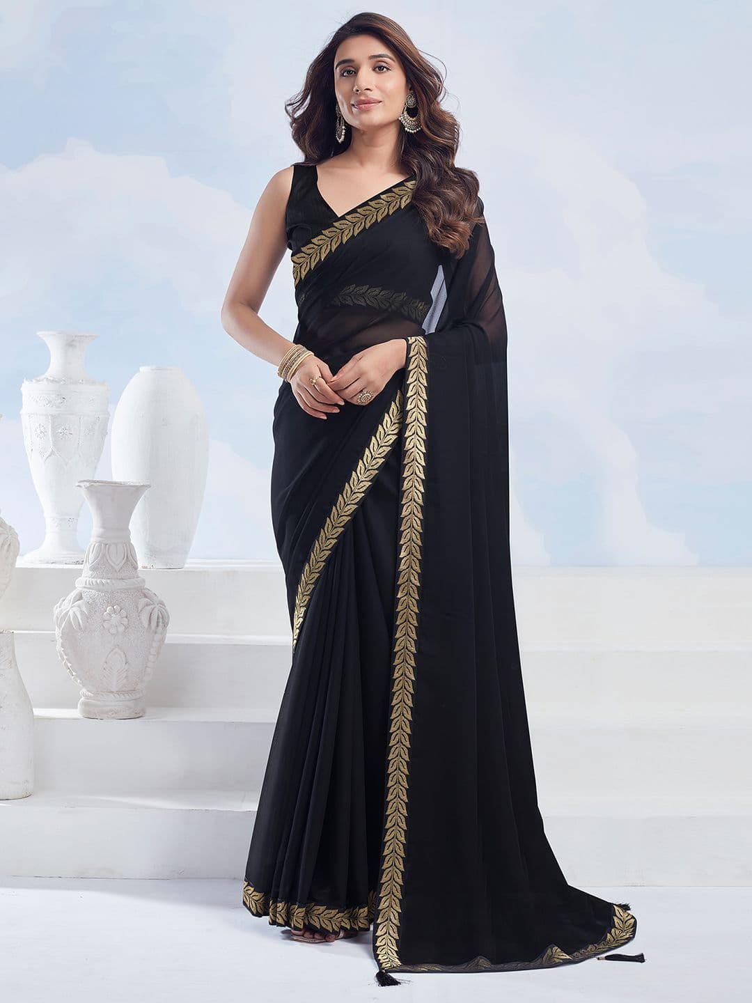 KALINI Woven Design Pure Georgette Saree - view 1