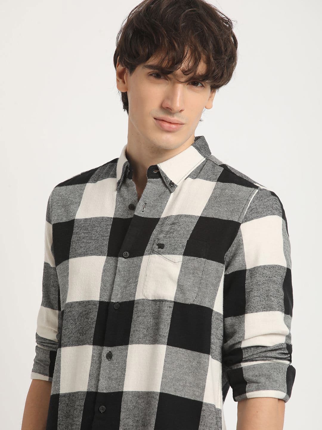 THE BEAR HOUSE Slim Fit Tartan Checked Pure Cotton Casual Shirt - view 1