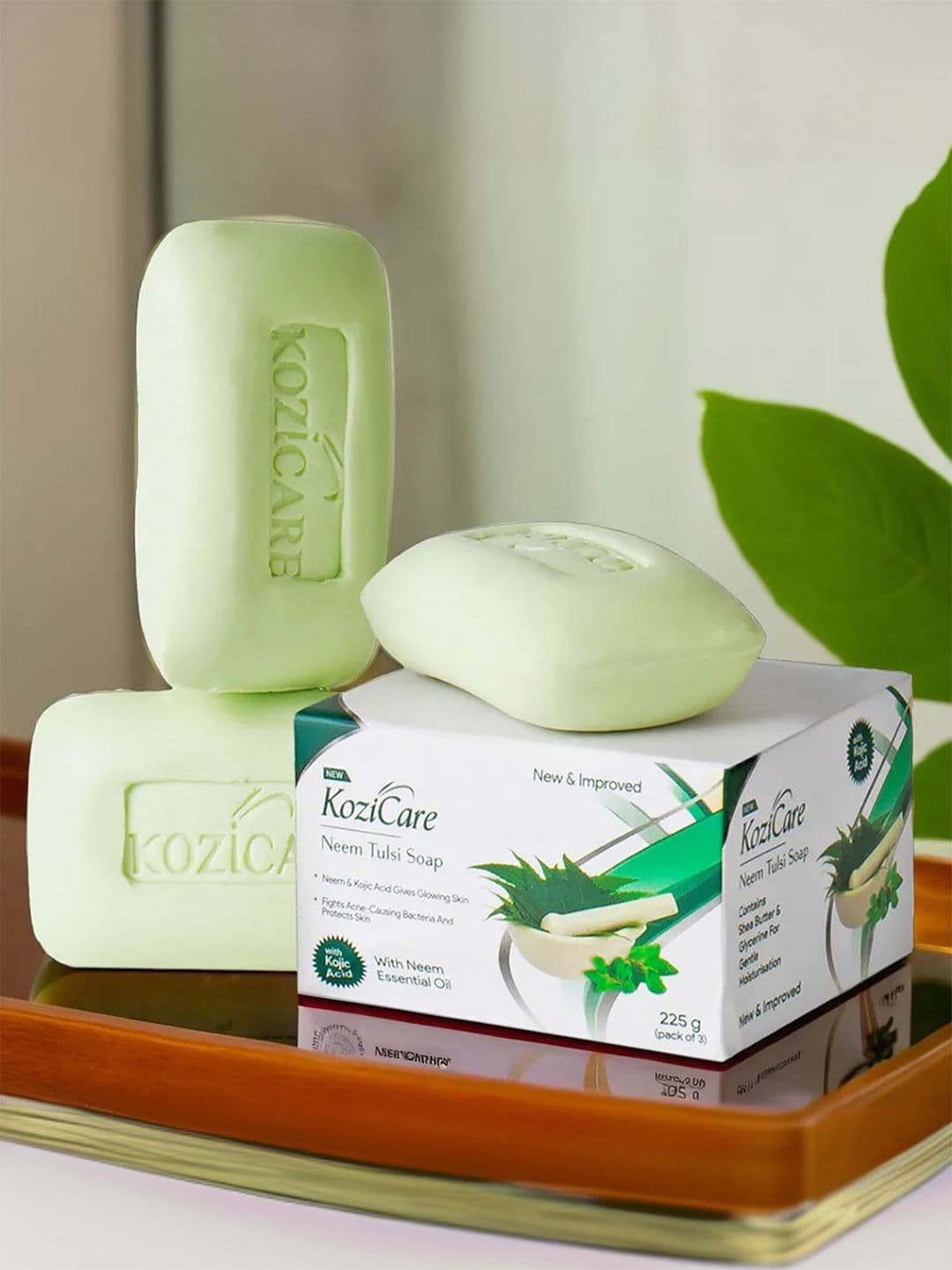 KOZICARE Pack Of 3 Neem & Tulsi Soap With Kojic Acid - 75g Each - view 1