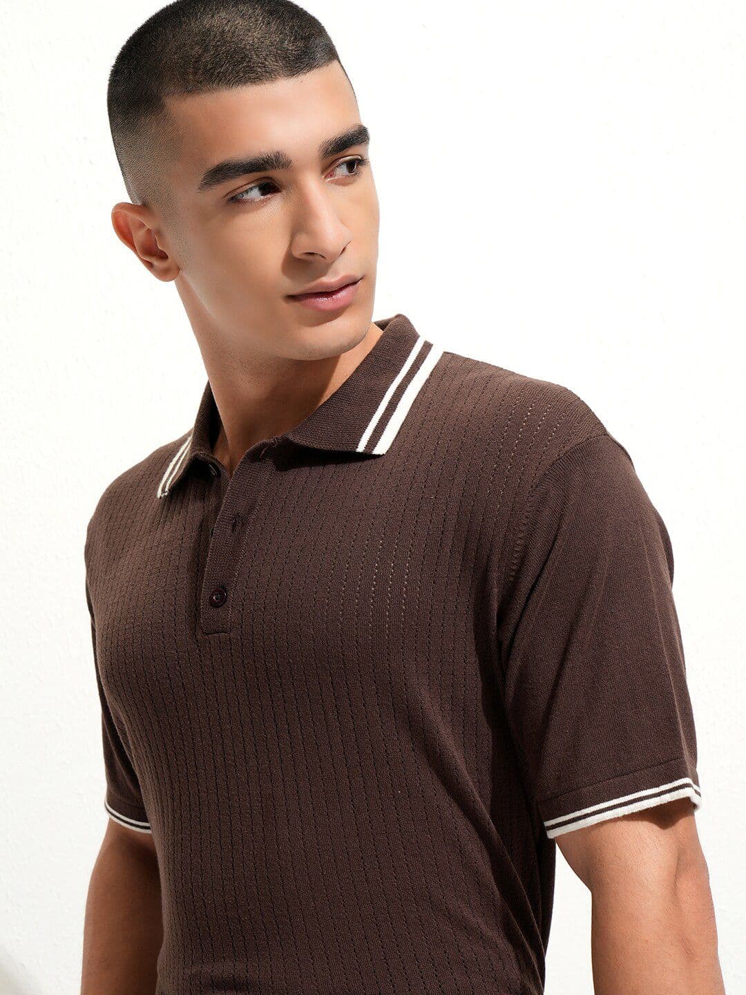 HIGHLANDER Men Relaxed Fit Half Sleeve Half Placket Polo Collar T-shirt - view 1
