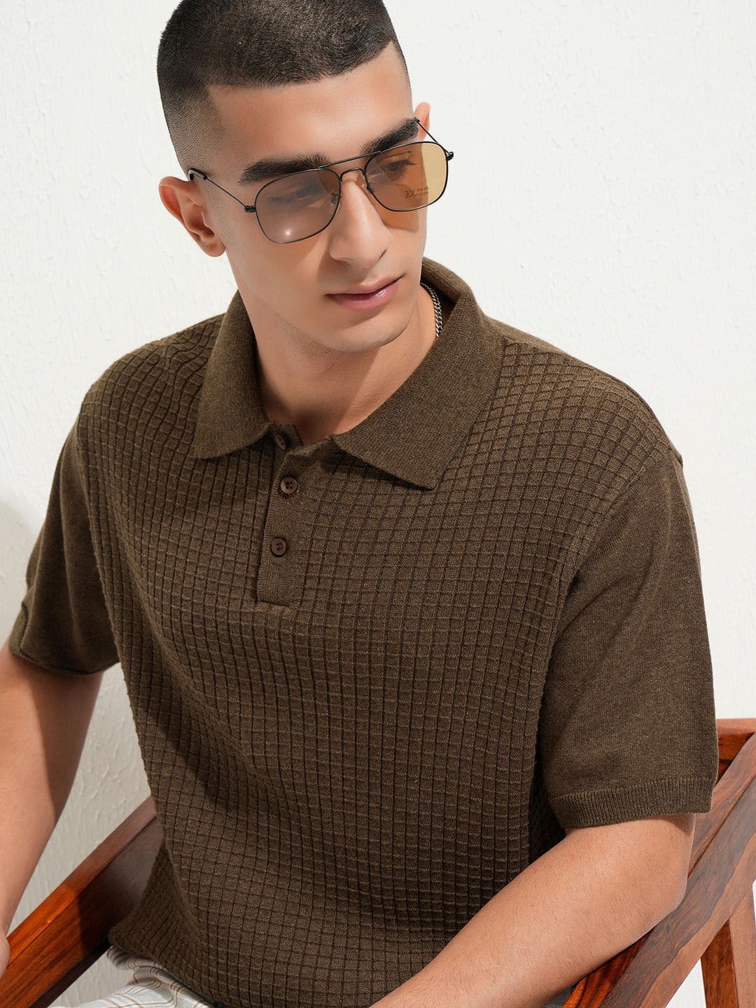HIGHLANDER Men Regular Fit Short Sleeve Half Placket Polo Collar T-shirt - view 1