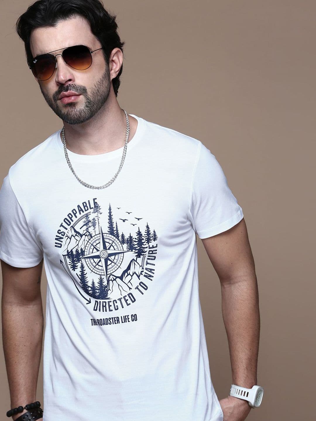 The Roadster Lifestyle Co Printed Cotton T-Shirt - view 1