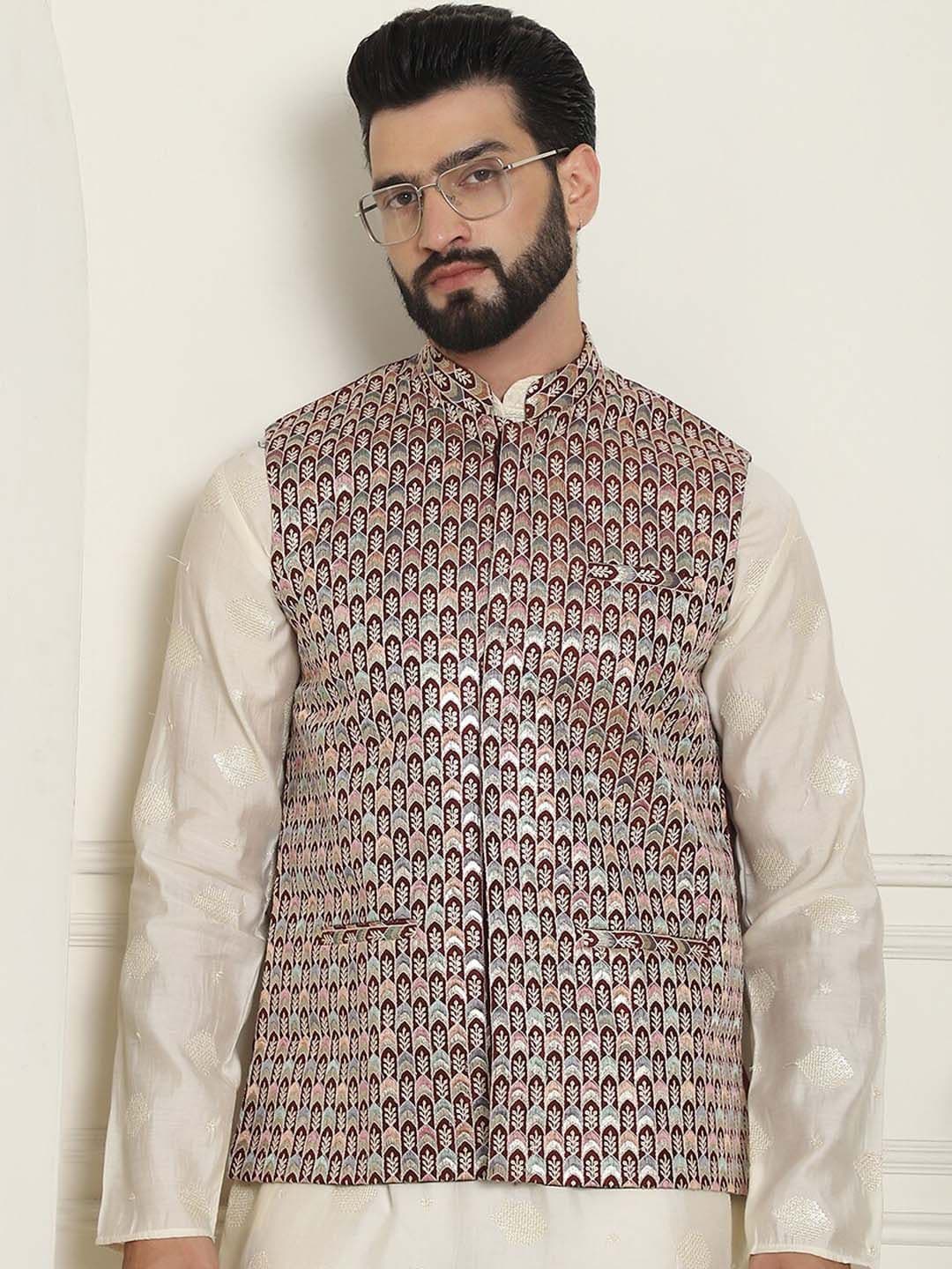 SOJANYA Men Embroidered Nehru Jackets - view 1