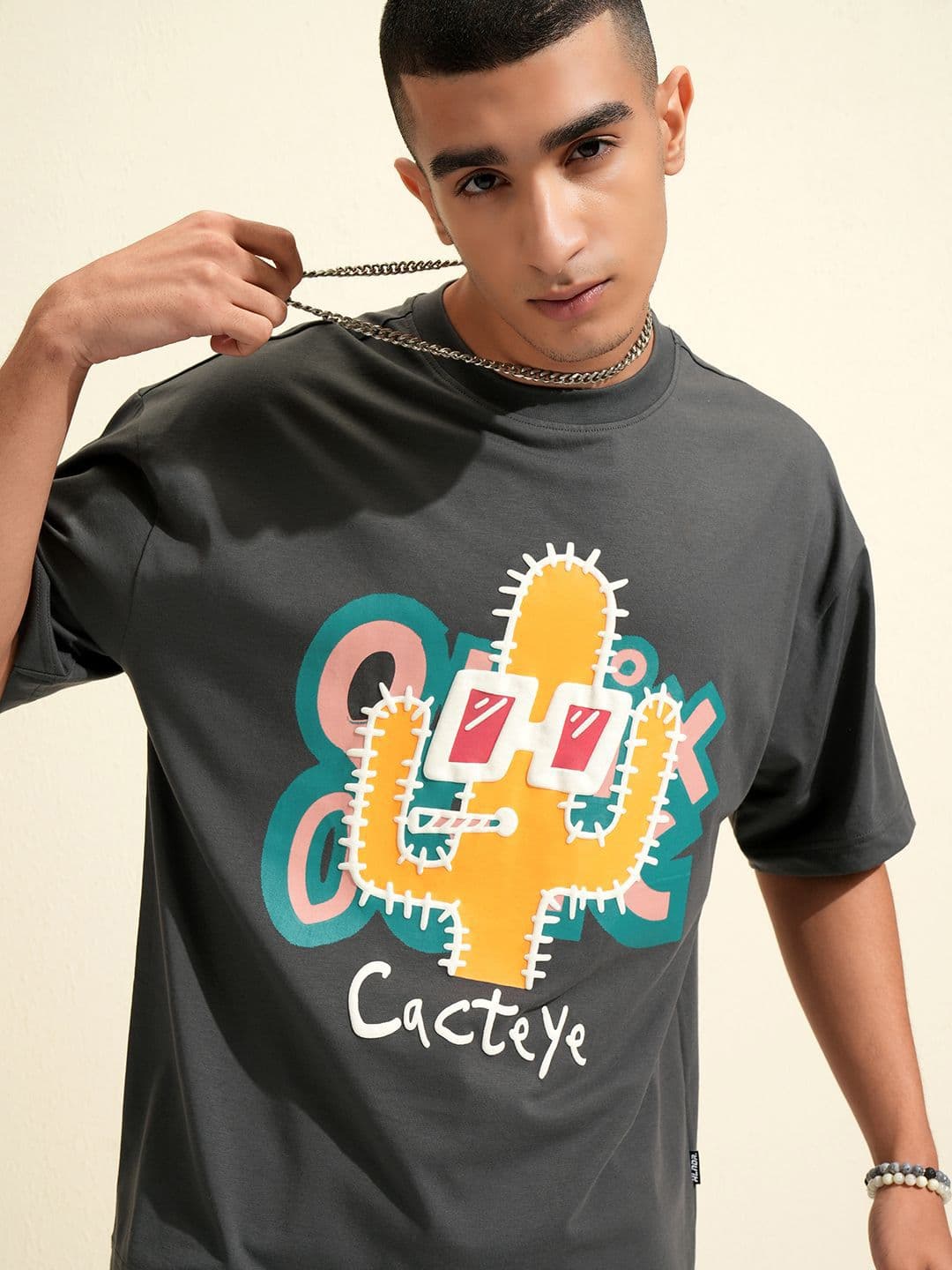 HIGHLANDER Men Graphic Printed Oversized Round Neck T-shirt - view 1