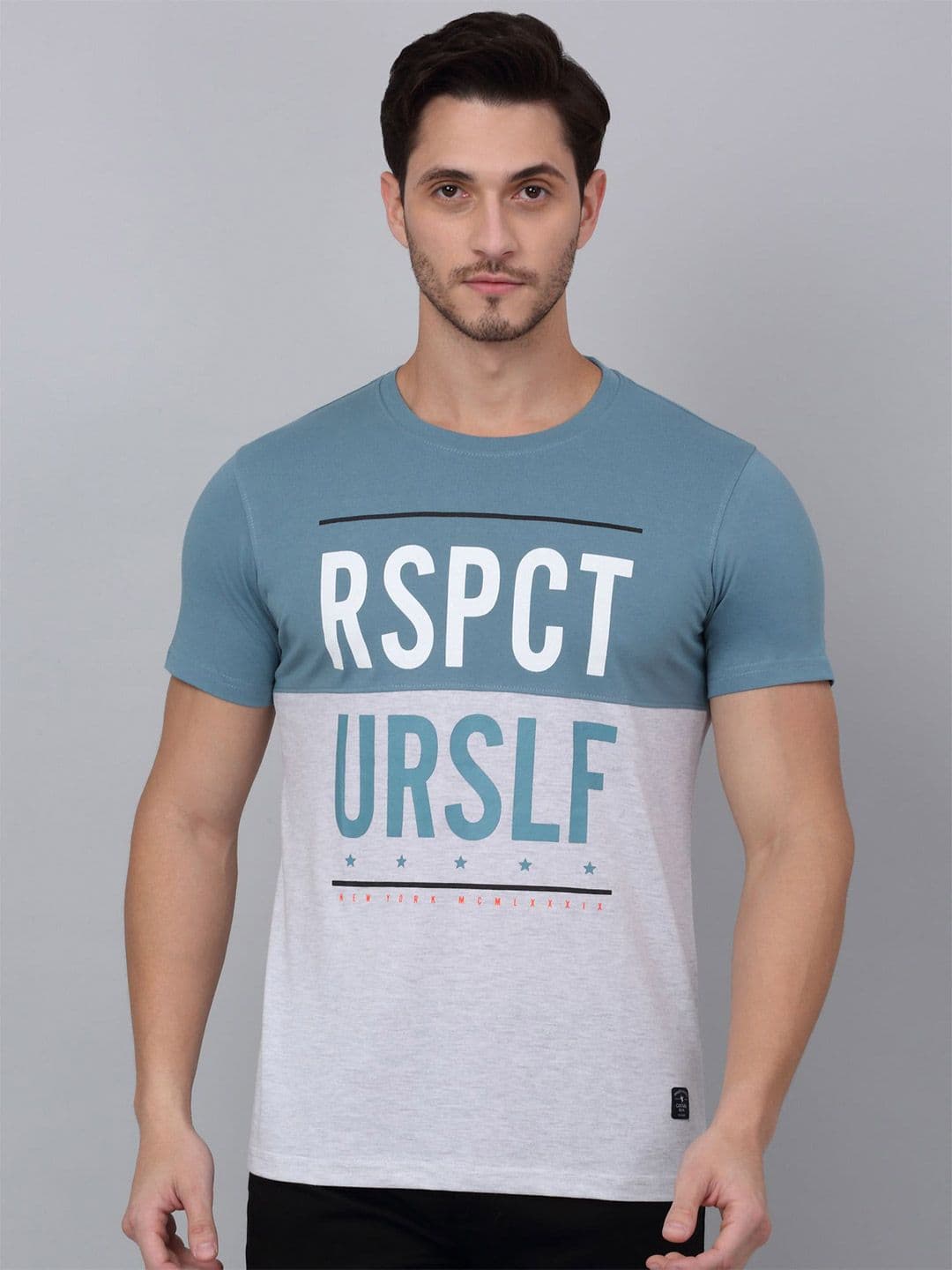 Cantabil Men Typography Printed Applique Round Neck T-shirt - view 1