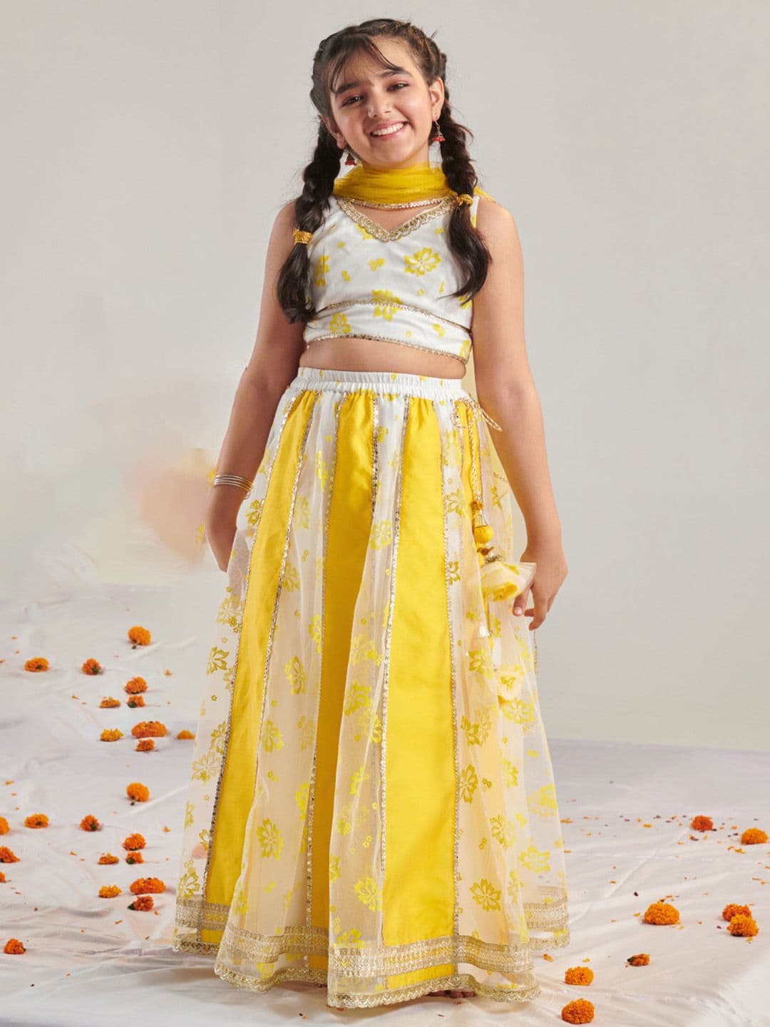 pspeaches Girls Ready to Wear Printed Lehenga & Blouse With Dupatta - view 1