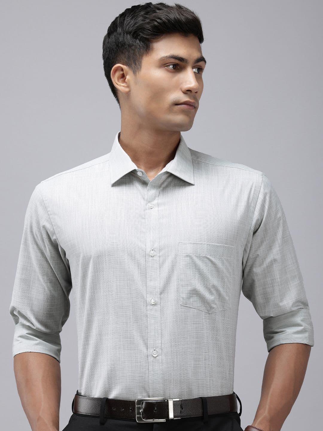 Park Avenue Self Design Checked Slim Fit Opaque Easy Care Formal Shirt - view 1