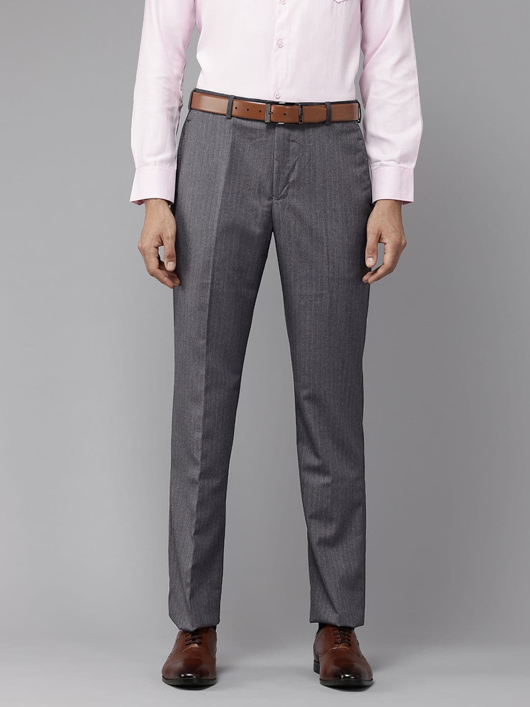 Park Avenue Men Striped Formal Trousers - view 1
