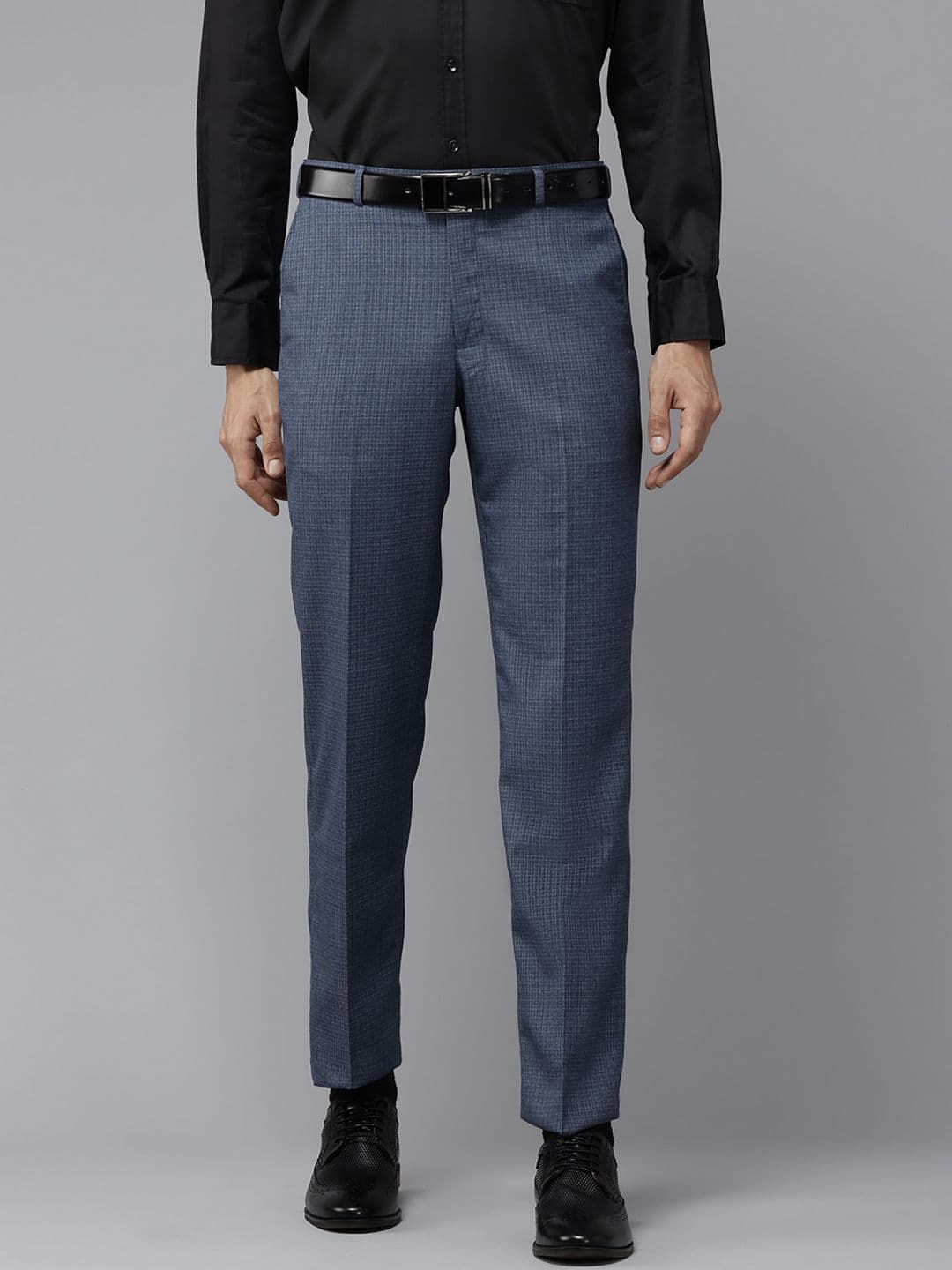 Park Avenue Men Checked Formal Trousers - view 1