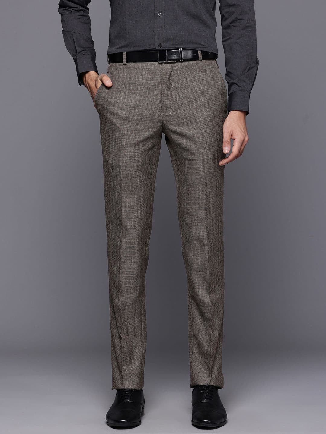 Raymond Men Checked Slim Fit Formal Trousers - view 1