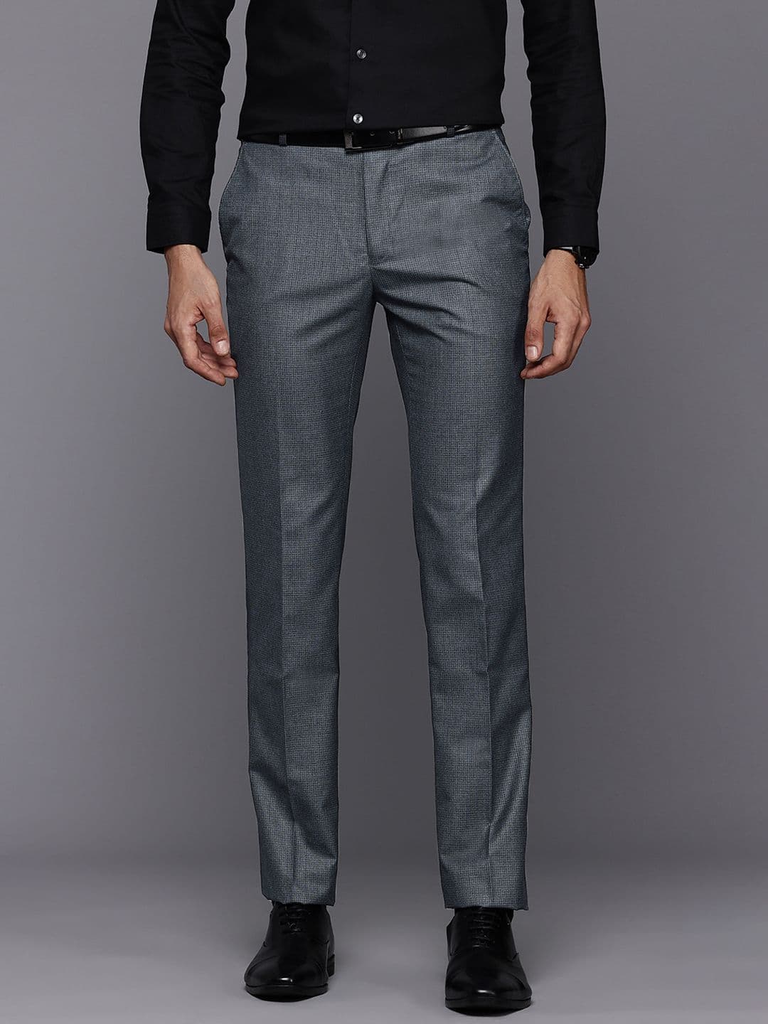 Raymond Men Checked Slim Fit Formal Trousers - view 1