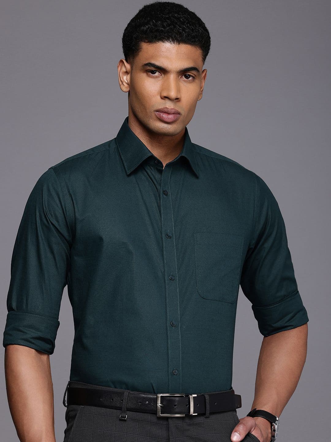 Raymond Pure Cotton Standard Slim Fit Opaque Formal Shirt - view 1