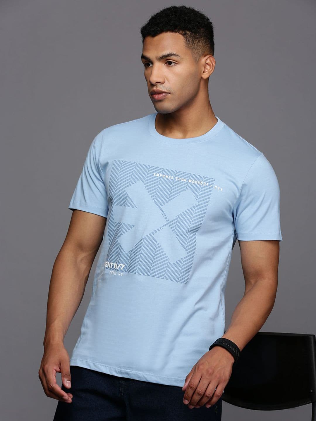 HRX by Hrithik Roshan Men Typography Printed Round Neck T-shirt - view 1