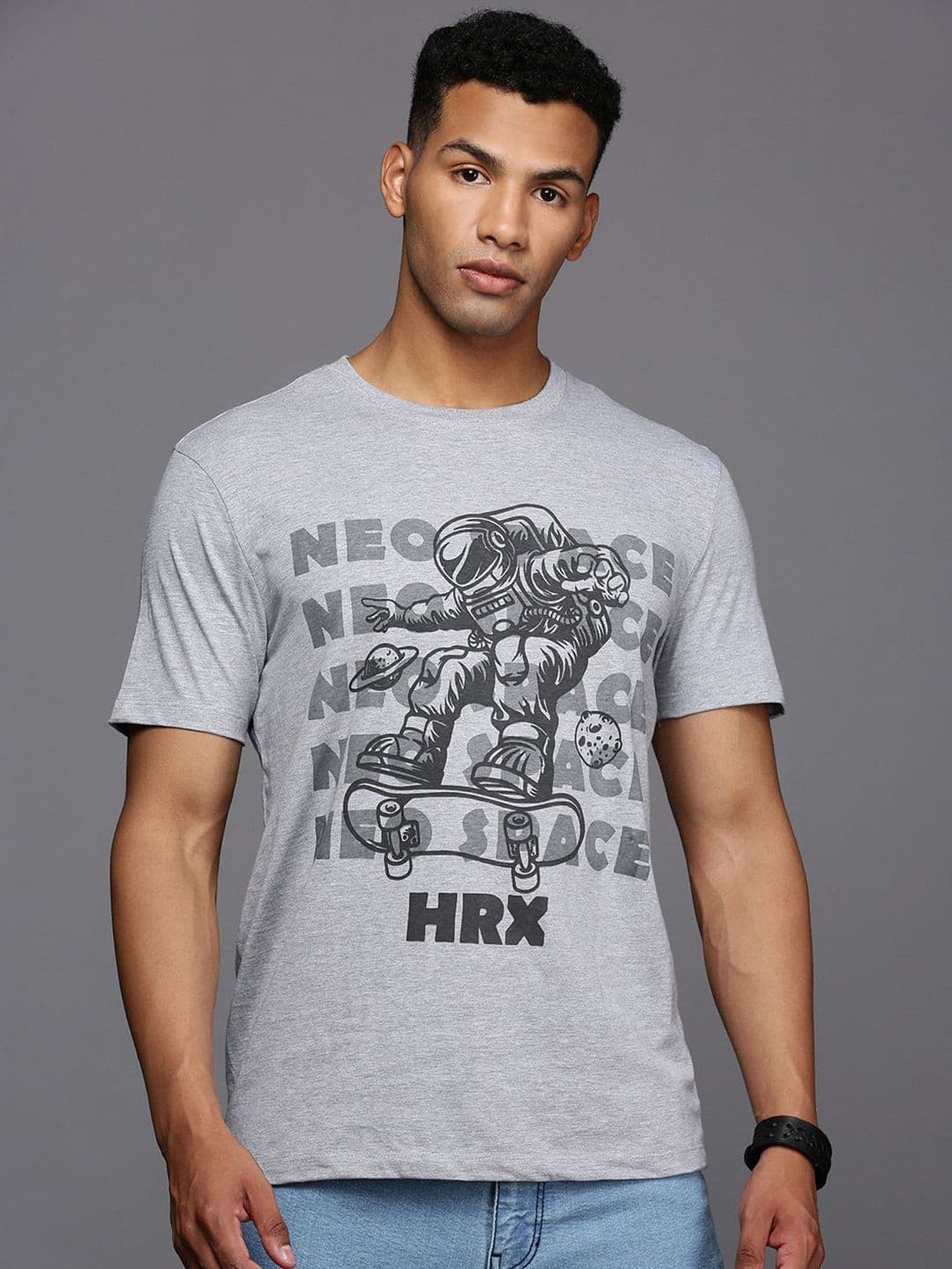 HRX by Hrithik Roshan Men Graphic Printed Round Neck T-shirt - view 1