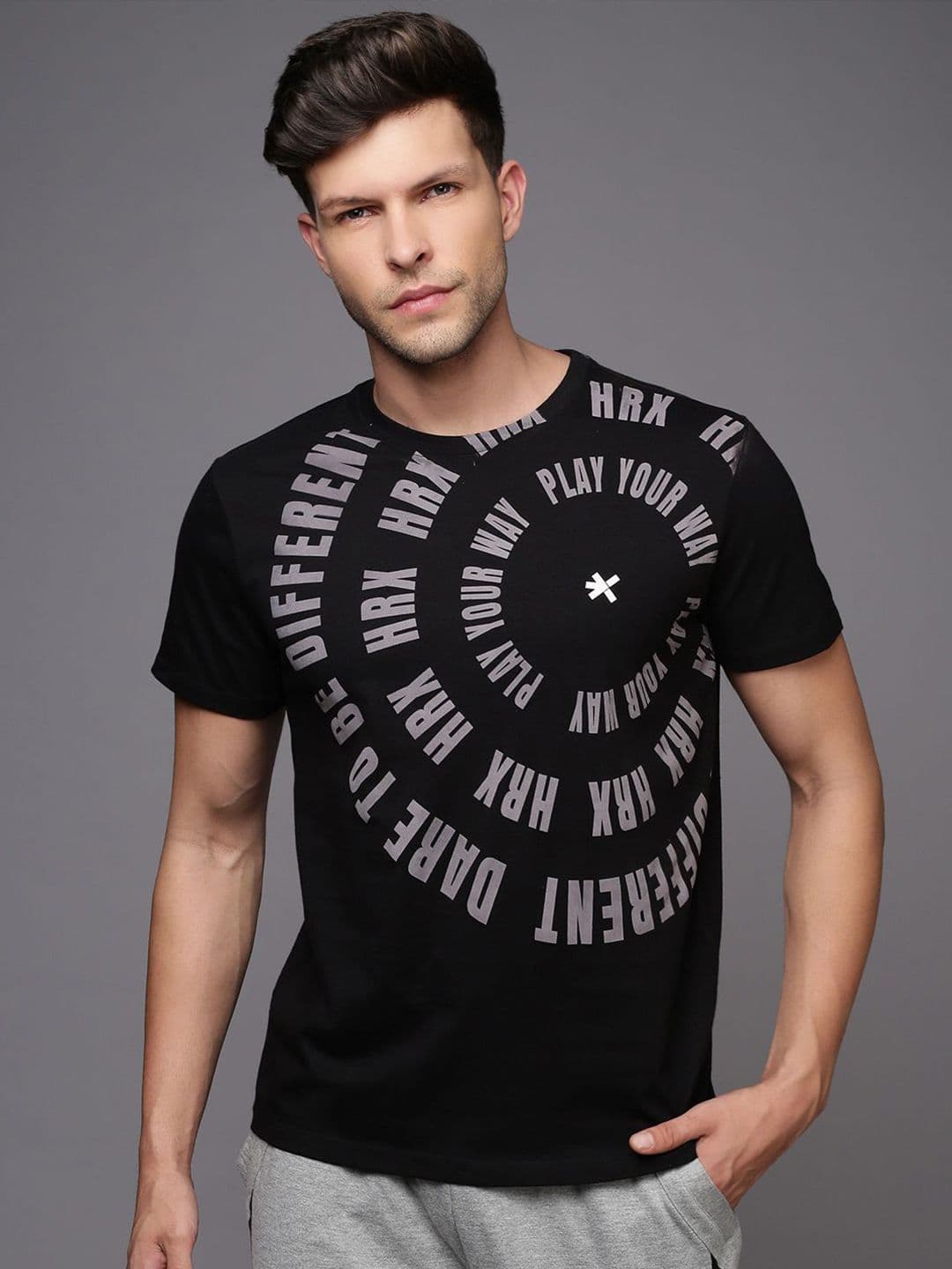 HRX by Hrithik Roshan Men Typography Printed Round Neck T-shirt - view 1