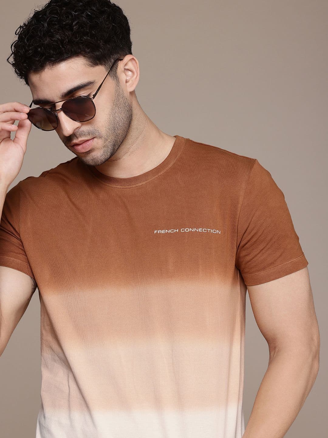 French Connection Ombre Effect Pure Cotton T-shirt - view 1