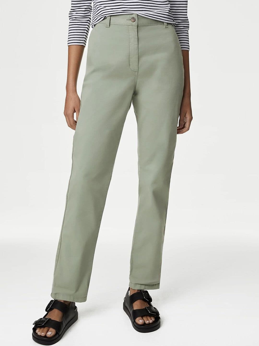 Marks & Spencer Cotton Rich Tea Dyed Slim Fit Chinos - view 1