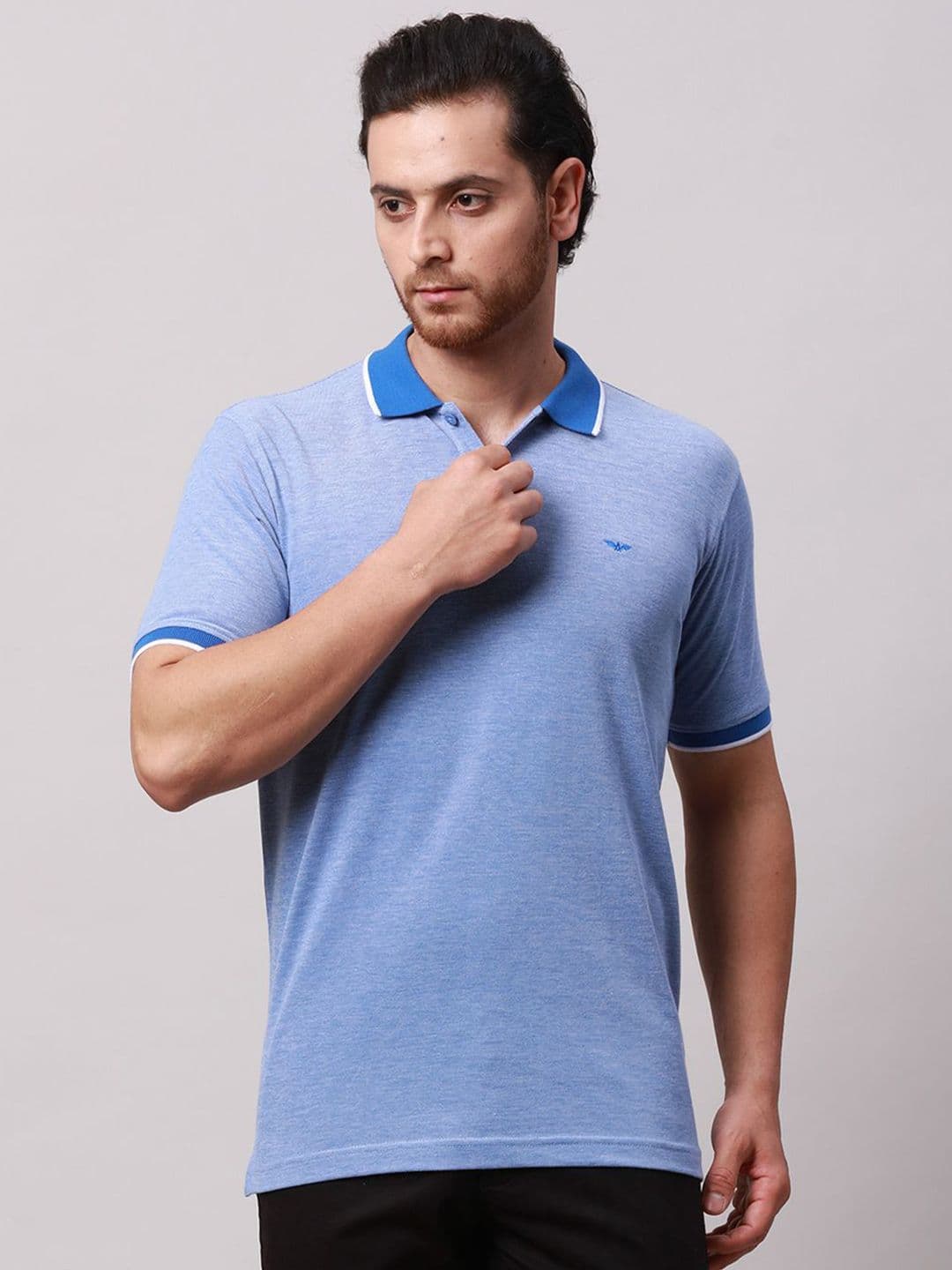 Park Avenue Men Polo Collar Pockets Slim Fit T-shirt - view 1