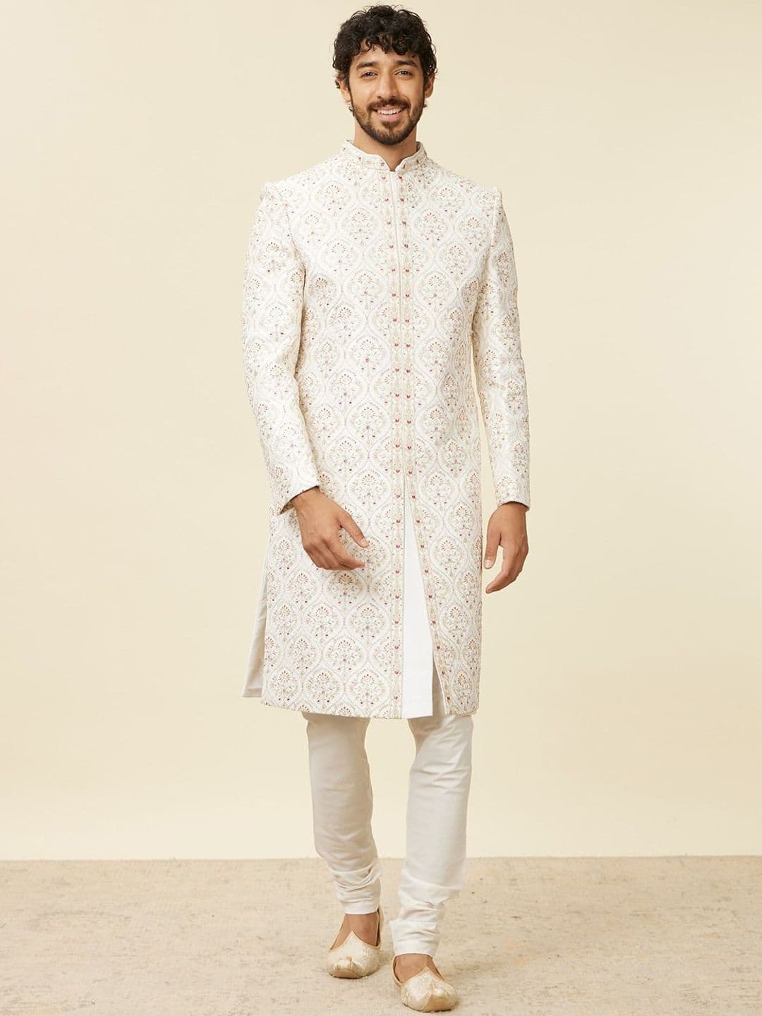 Manyavar Men Embroidered Sherwani Set - view 1