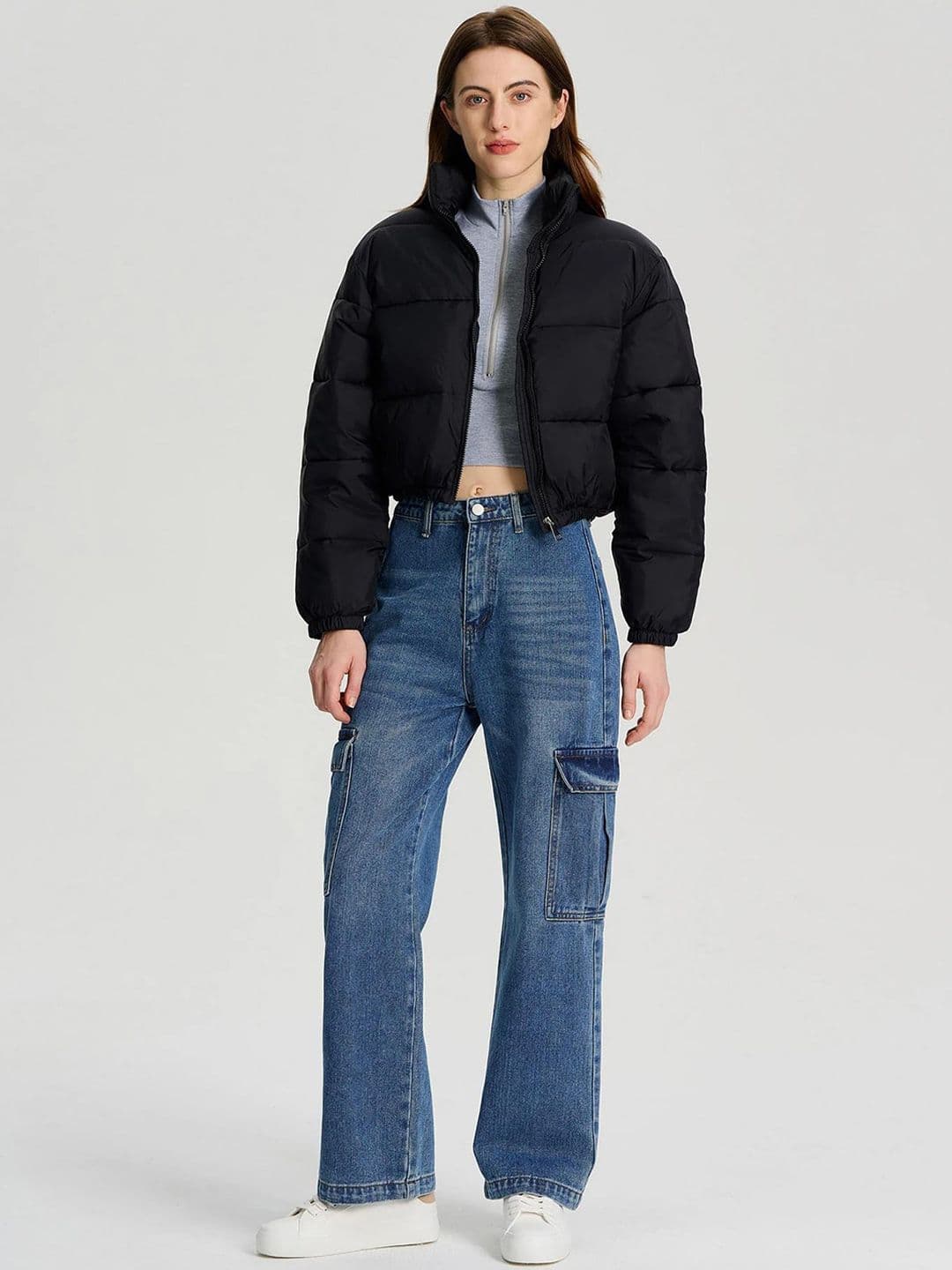 Kotty Women winters Striped Crop Puffer Jacket - view 1