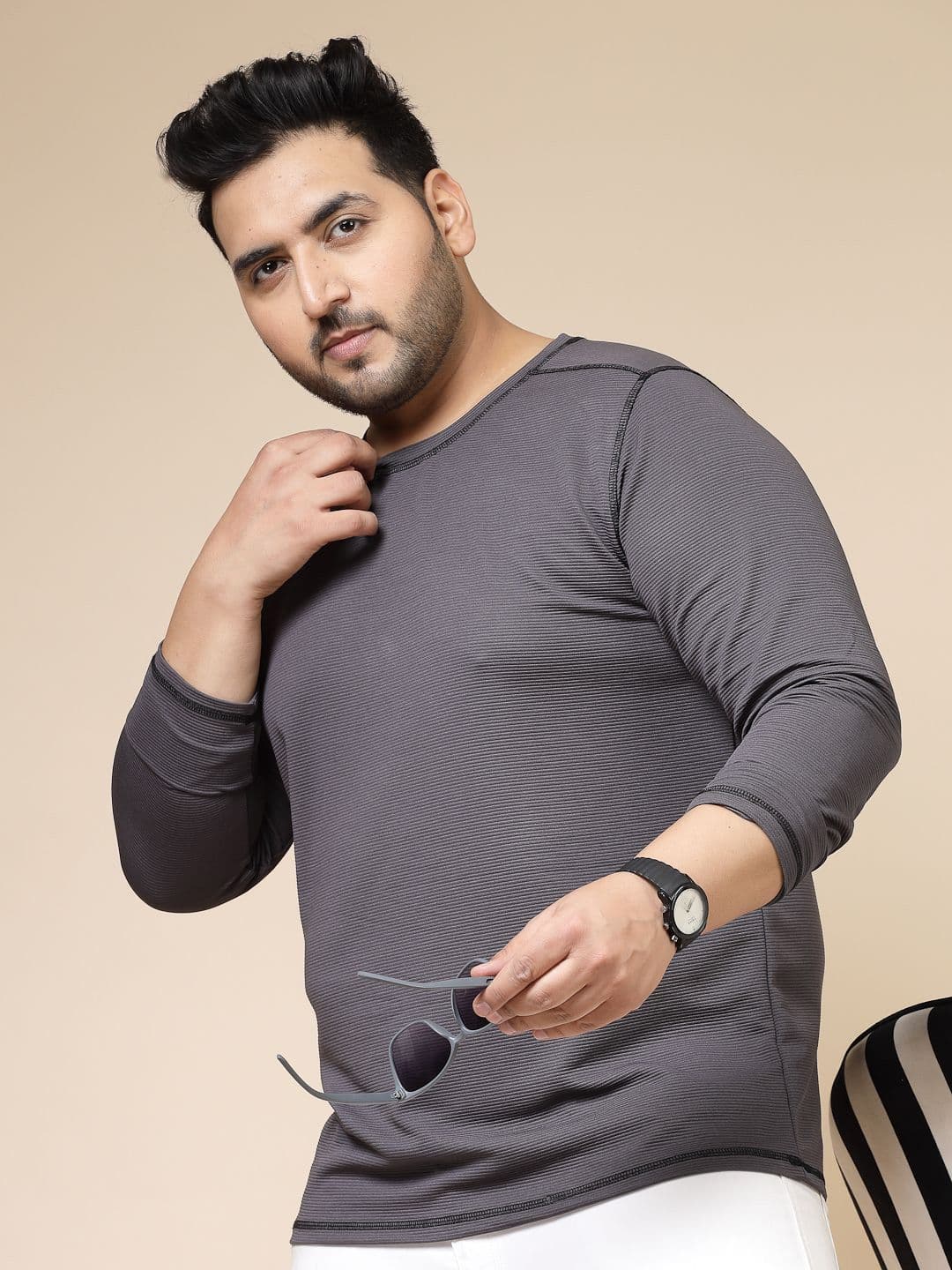 Rigo Men Plus Size Solid Round Neck Regular Fit T-shirt - view 1