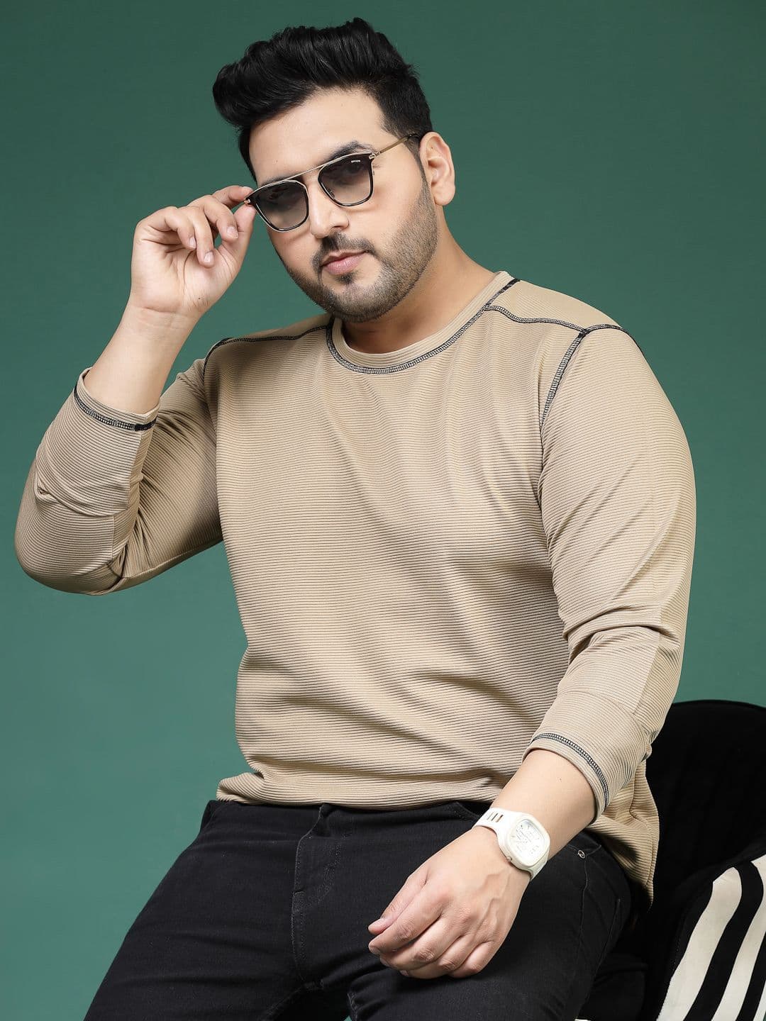 Rigo Men Plus Size Solid Knit Round Neck Regular Fit T-shirt - view 1