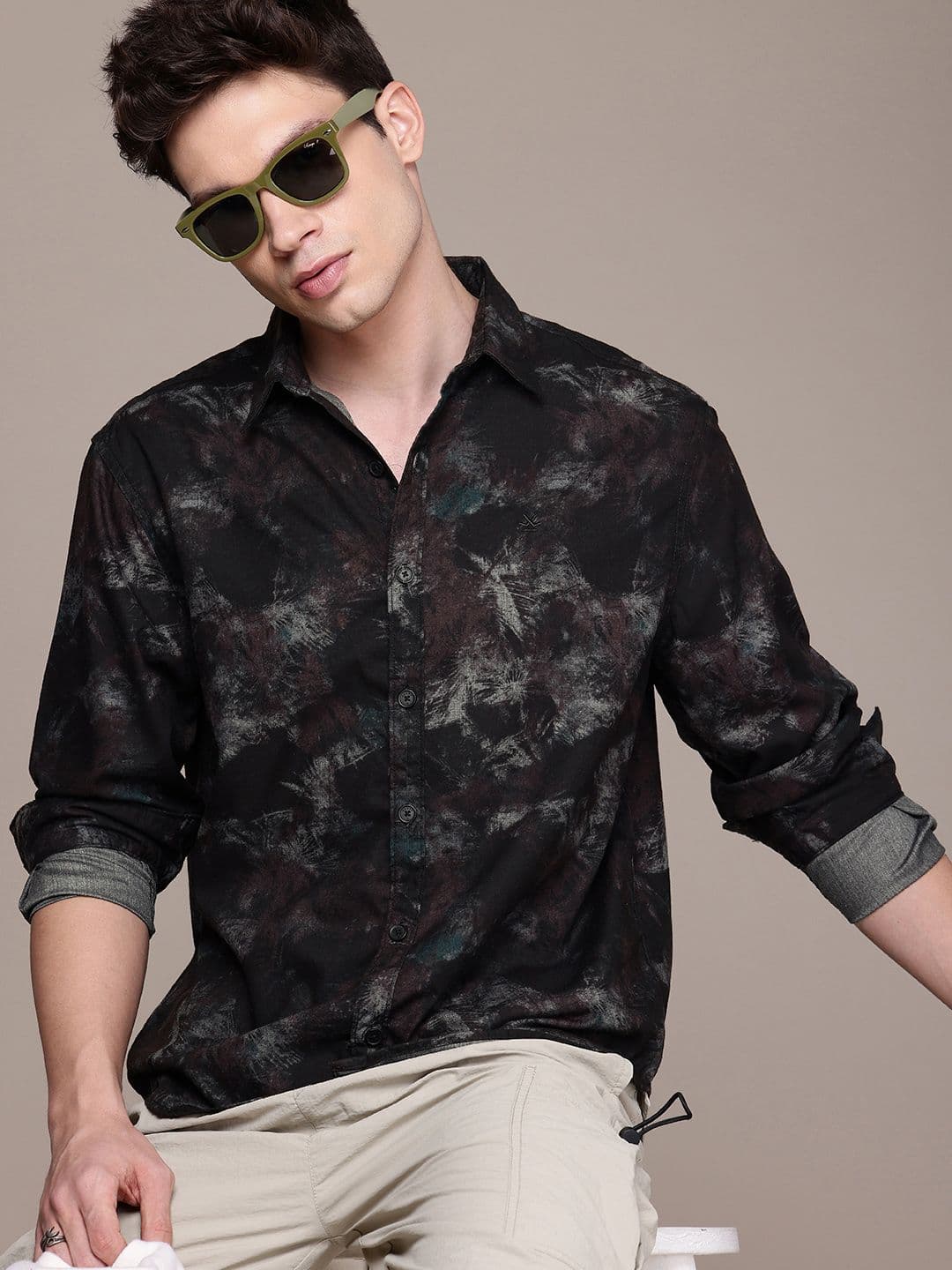 WROGN Comfort Fit Abstract Opaque Printed Casual Shirt - view 1