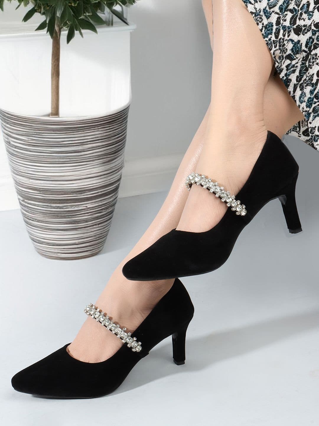 ELLE Textured Party Slim Heeled Mary Janes - view 1