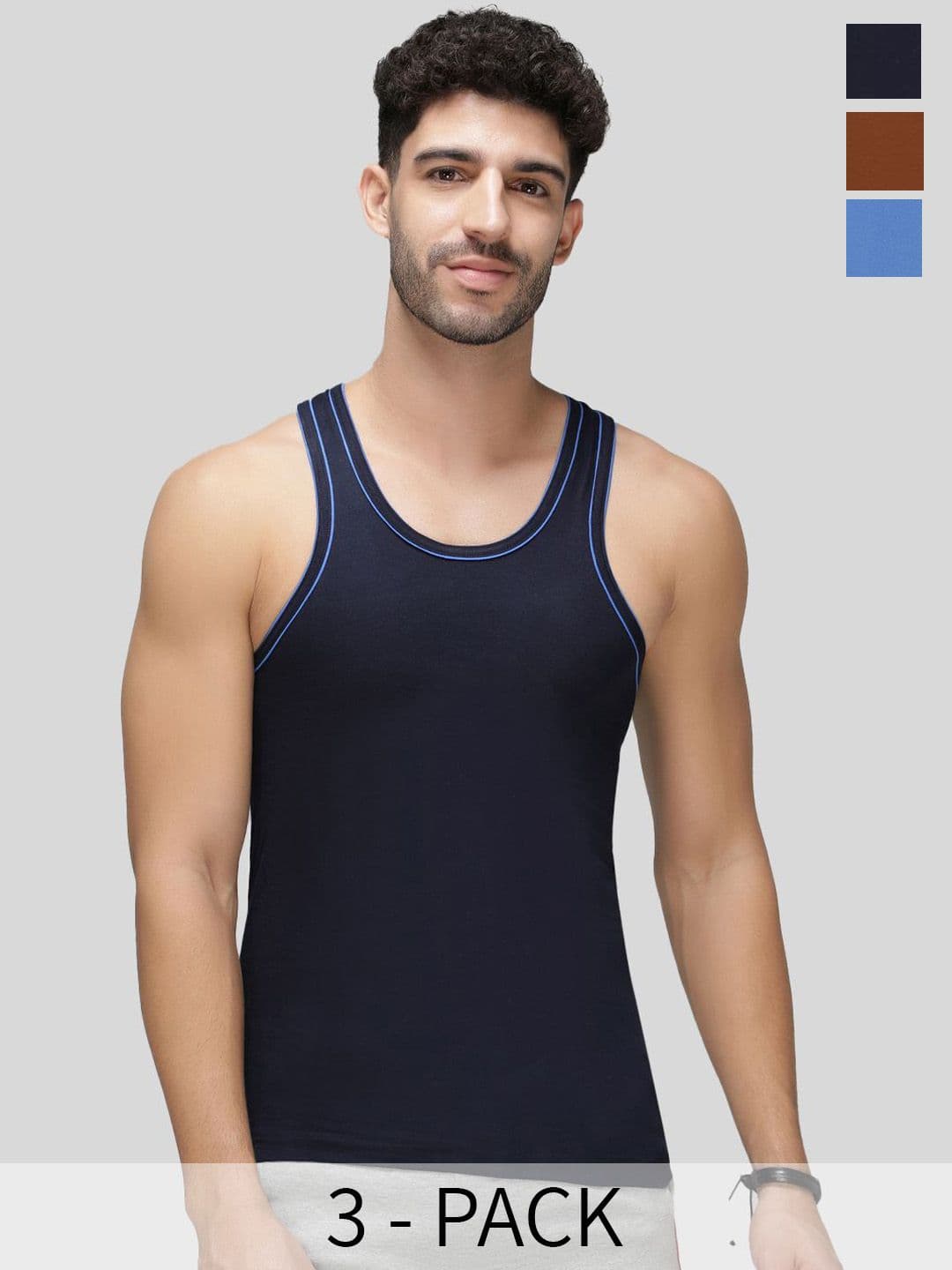 AMUL COMFY Pack of 3 Cotton Sleeveless Innerwear Vests - view 1