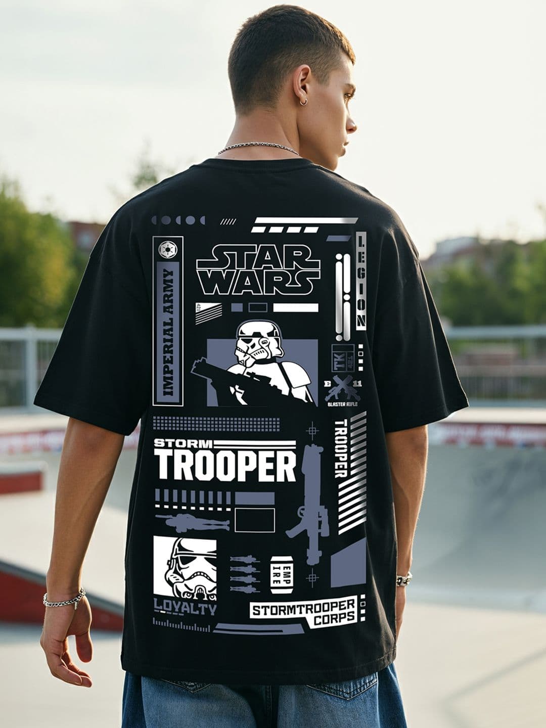 Bewakoof Men Graphic Star Wars Printed Cotton Oversized T-shirt - view 1