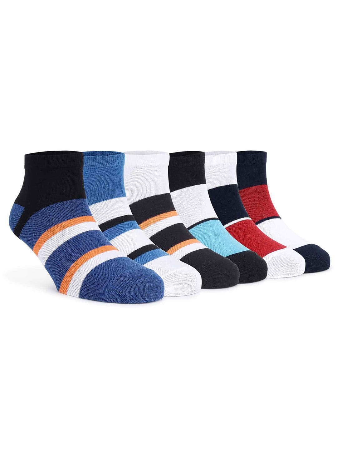 Mast & Harbour Pack Of 6 Striped Ankle Length Socks - view 1