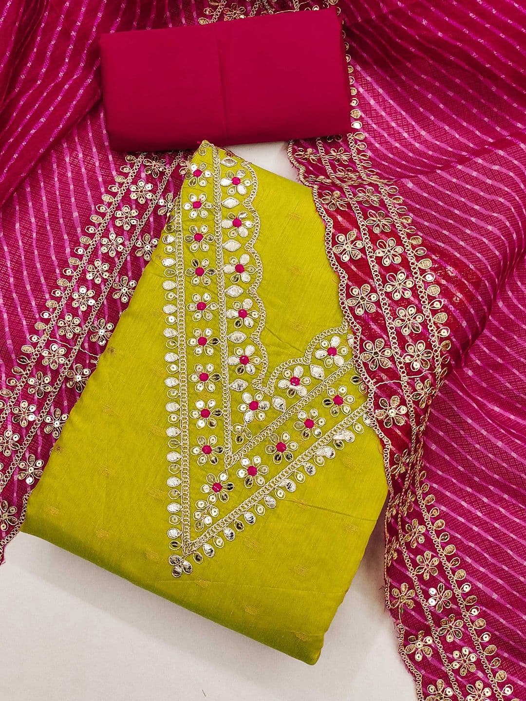 KALINI Embroidered Unstitched Dress Material - view 1