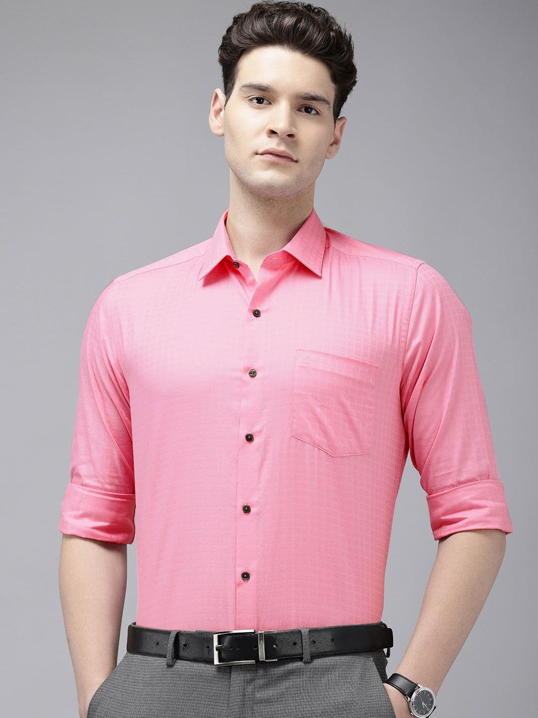 Arrow Manhattan Slim Fit Opaque Pure Cotton Formal Shirt - view 1