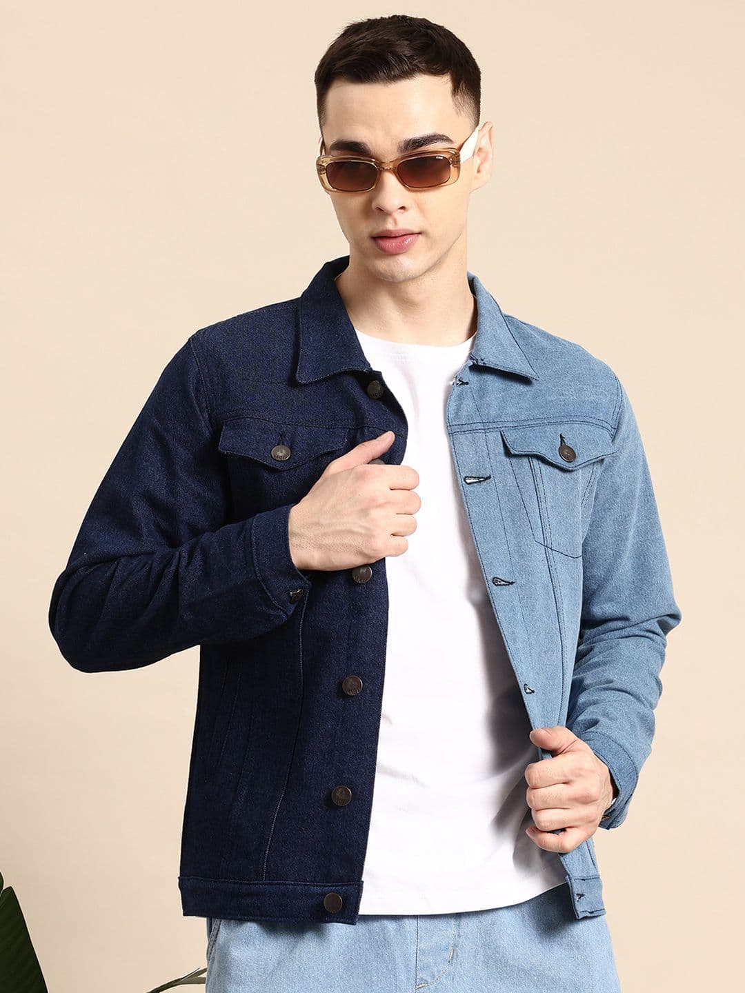 Mast & Harbour Colourblocked Pure Cotton Denim Jacket - view 1