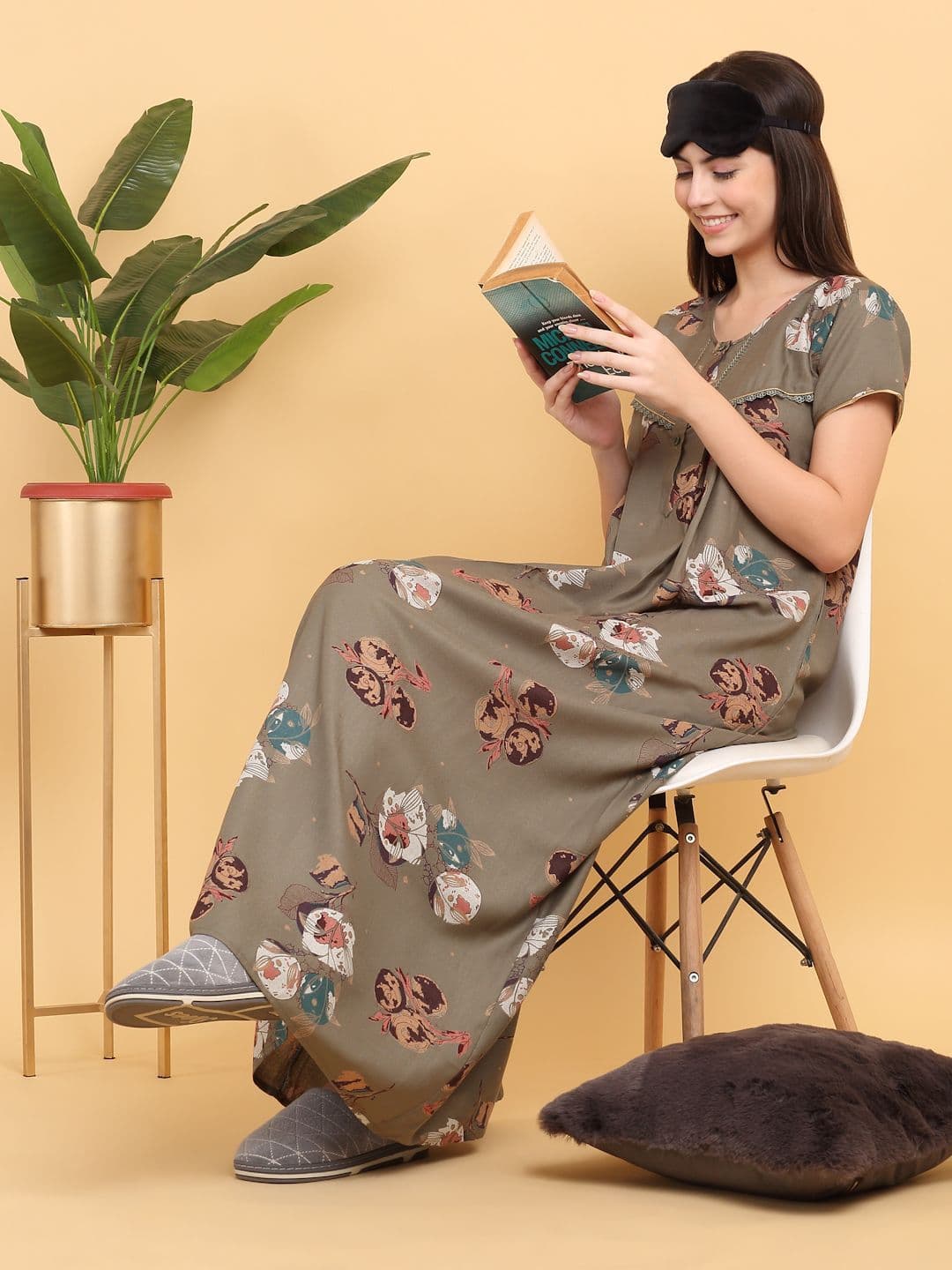 Sweet Dreams Printed Maxi Nightdress - view 1