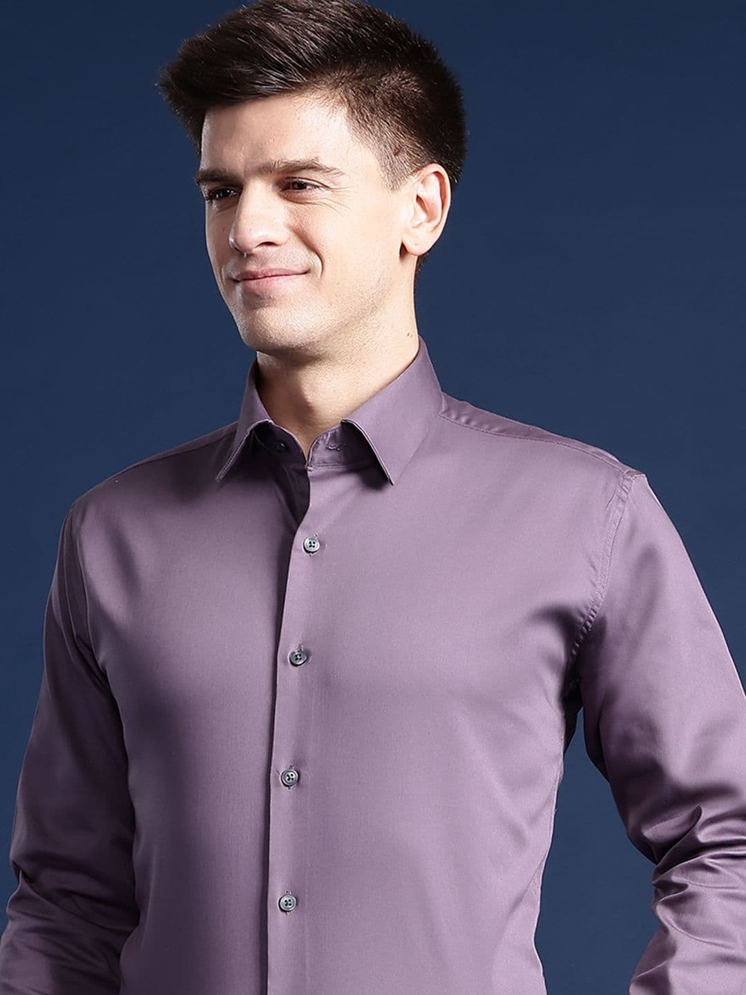 Hancock Men Solid Wrinkle Resistant Stretchable Slim Fit Formal Shirt - view 1