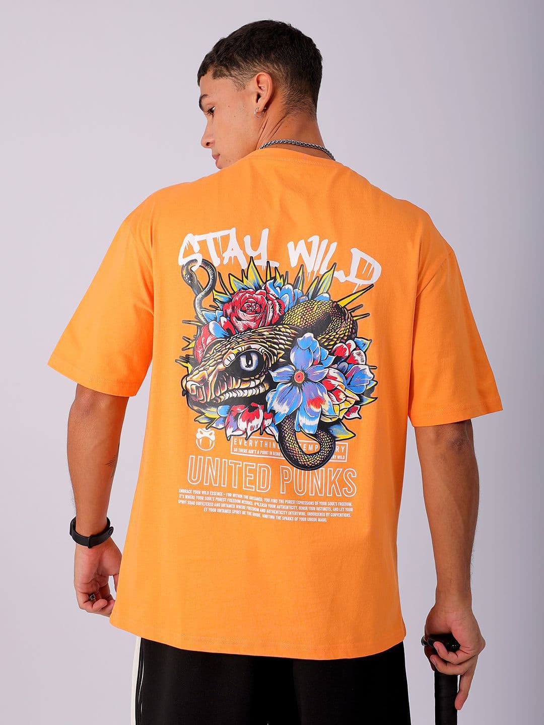 The Indian Garage Co Men Cotton Back Printed Relaxed Fit T-shirt - view 1