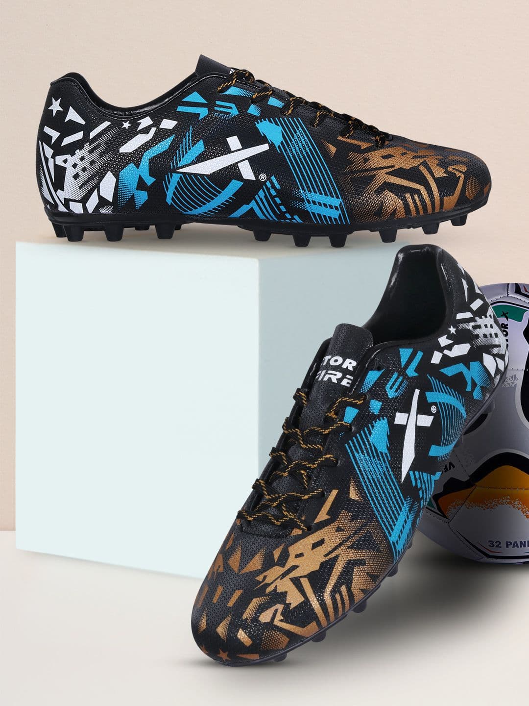 VECTOR X Fire Synthetic Leather Upper & TPU Sole Football Shoes - view 1