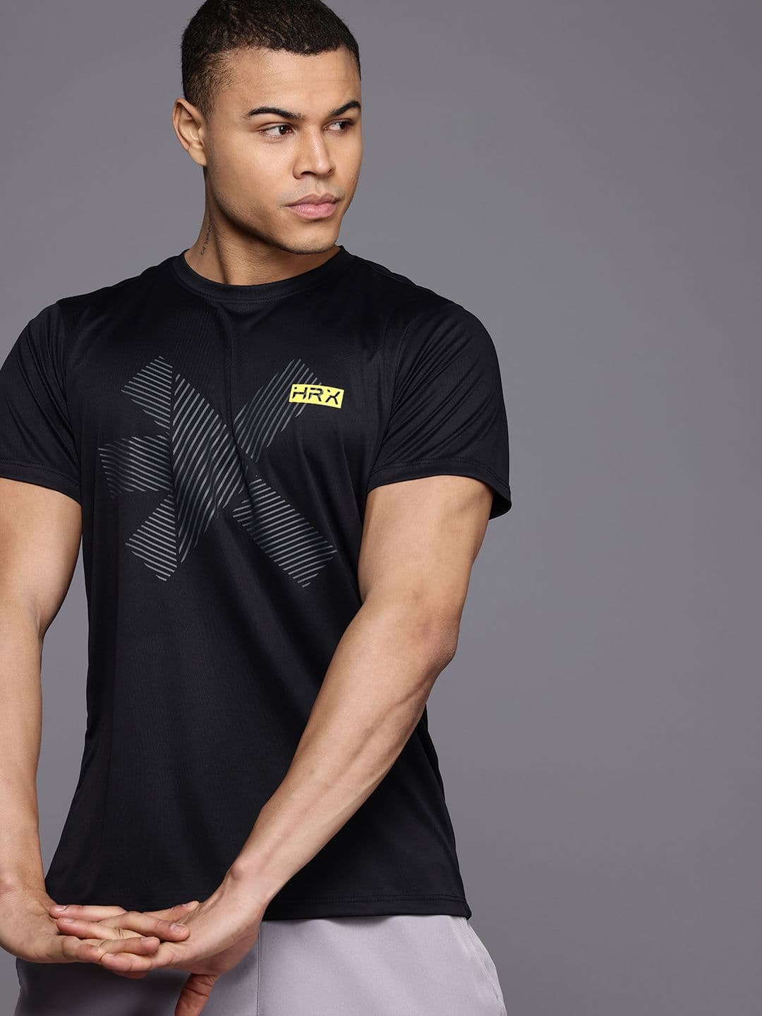 HRX by Hrithik Roshan Brand Logo Printed Rapid-Dry Training T-shirt - view 1