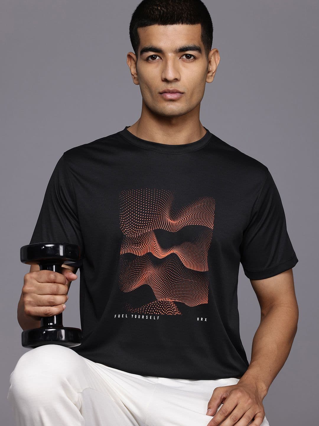 HRX by Hrithik Roshan Rapid-Dry Printed Training T-shirt - view 1