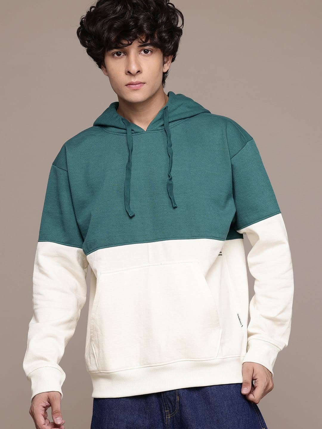 Roadster The Lifestyle Co. Colourblocked Hooded Sweatshirt - view 1