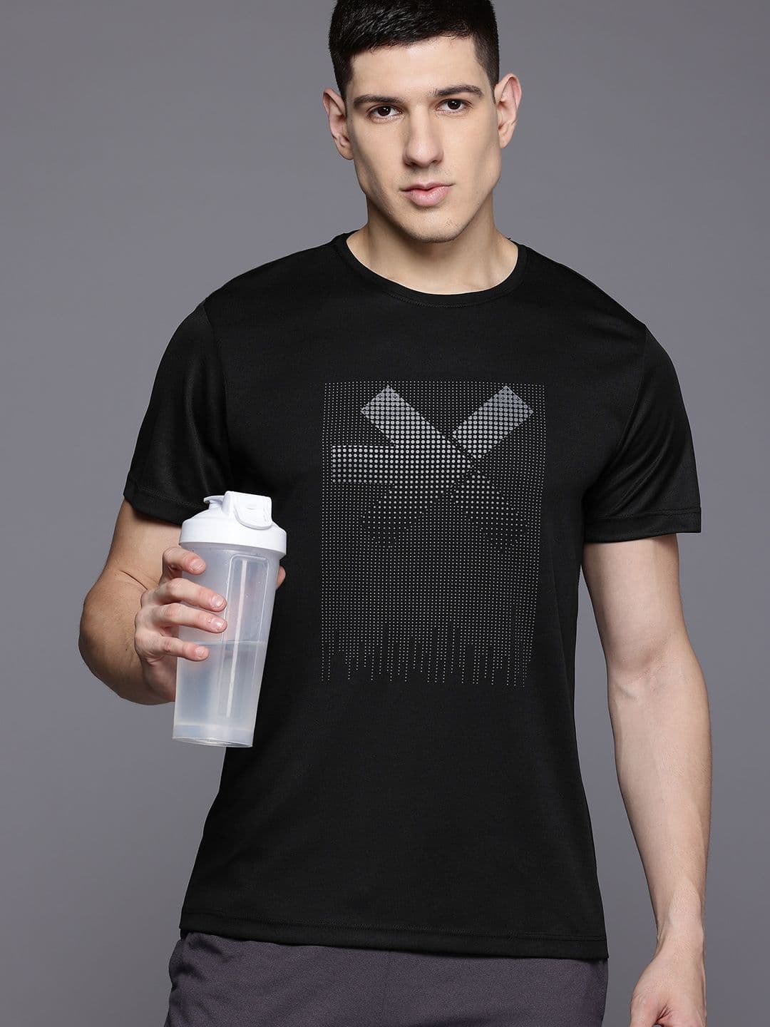 HRX by Hrithik Roshan Brand Logo Print Rapid-Dry Training T-shirt - view 1