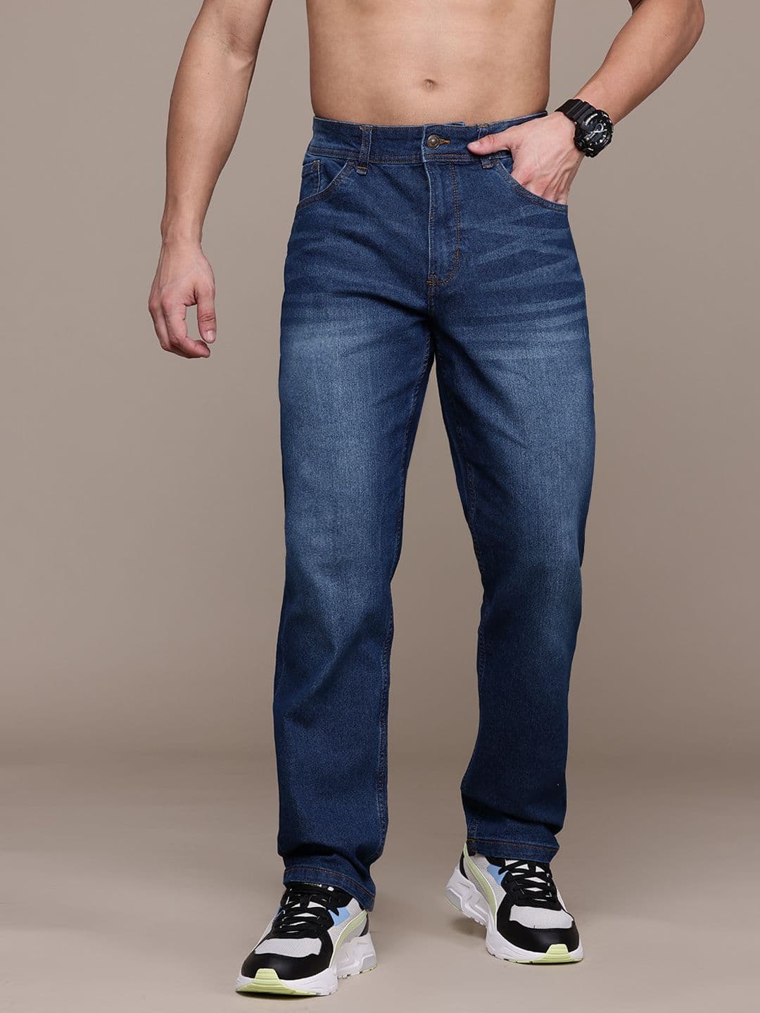 The Roadster Lifestyle Co. Men Mid Rise Relaxed Fit Stretchable Jeans - view 1