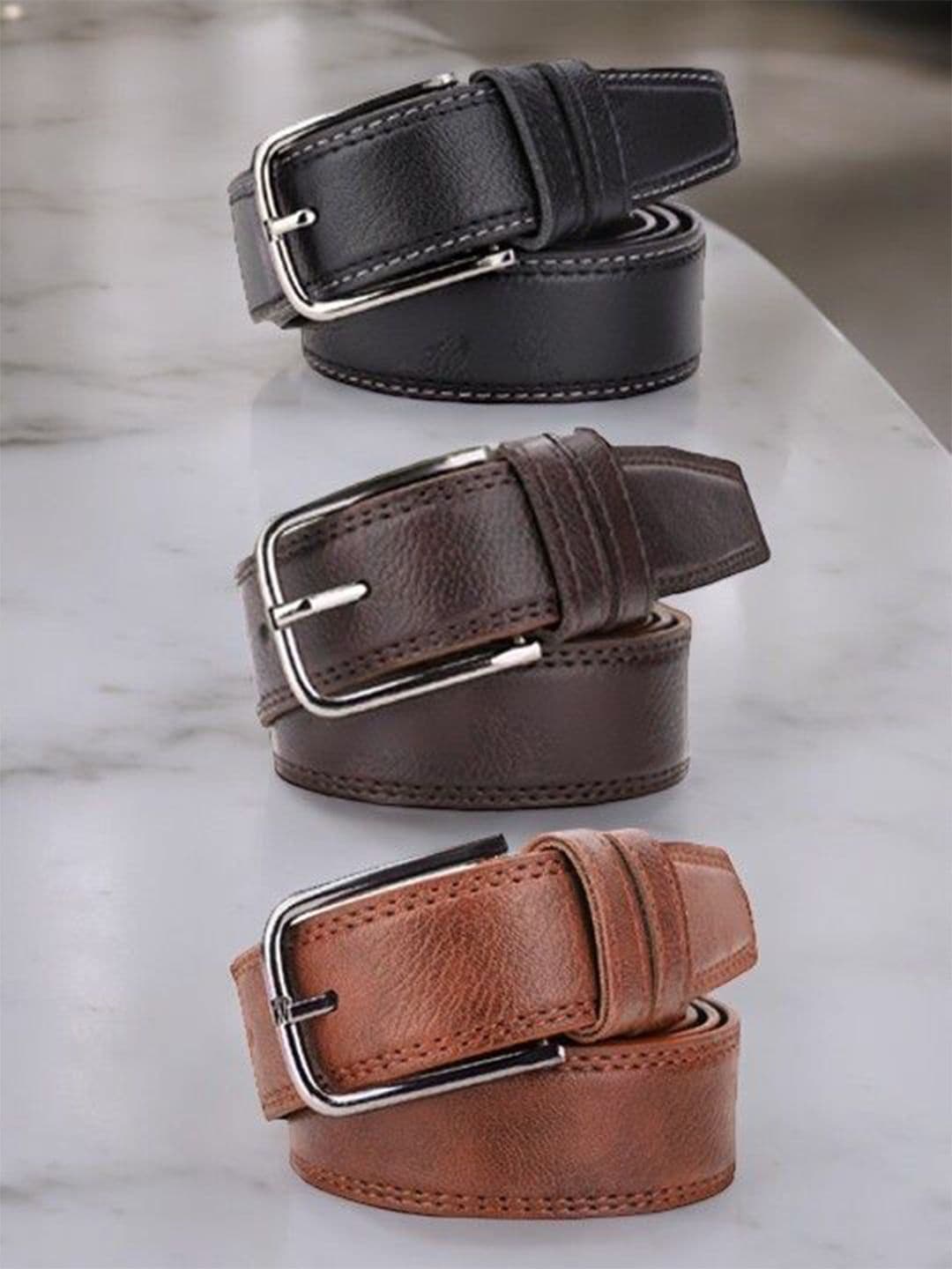 The Roadster Lifestyle Co Men Set Of 3 Belts - view 1